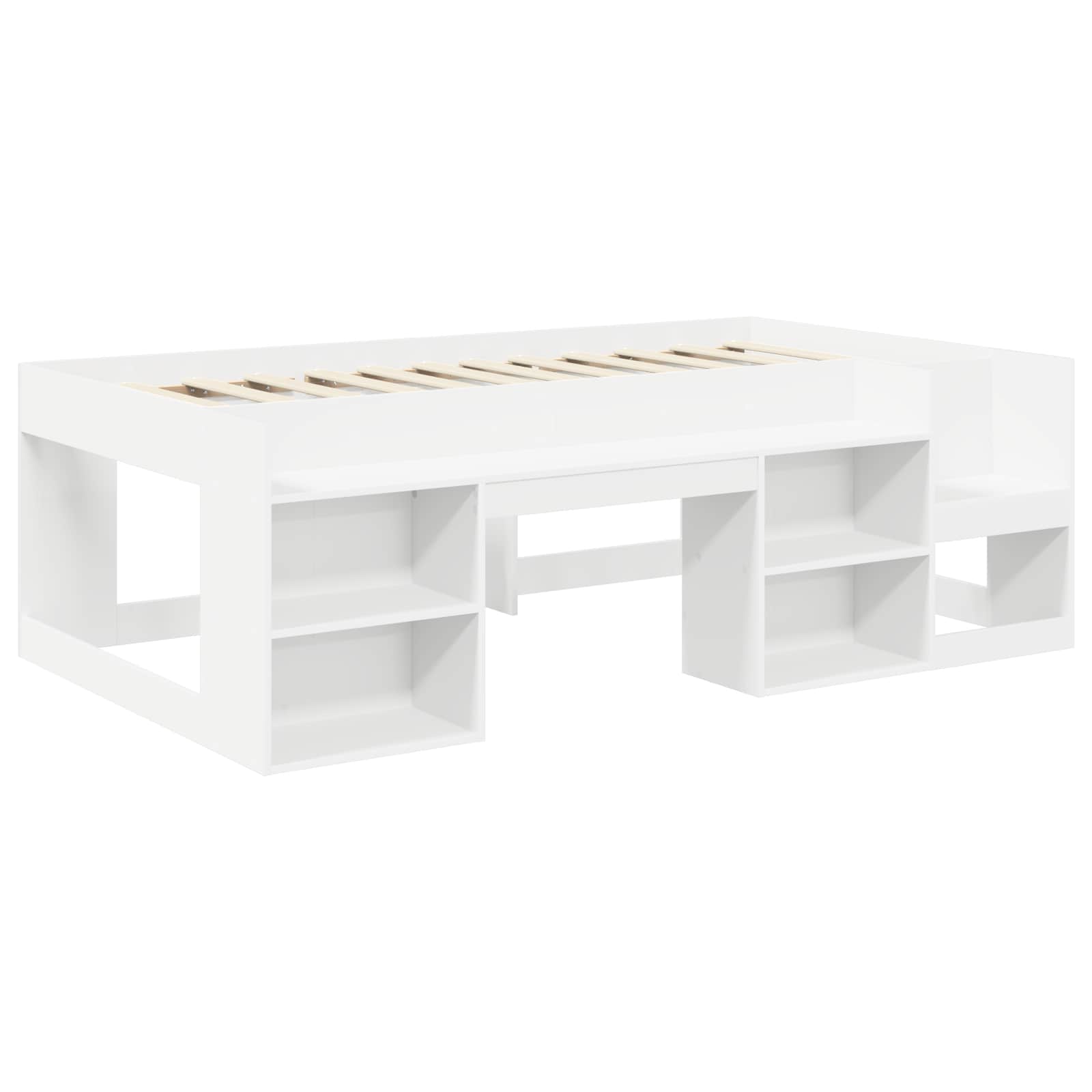 Bettgestell mit Tunnel 3 stk. Weiß und Rot Holzwerkstoff