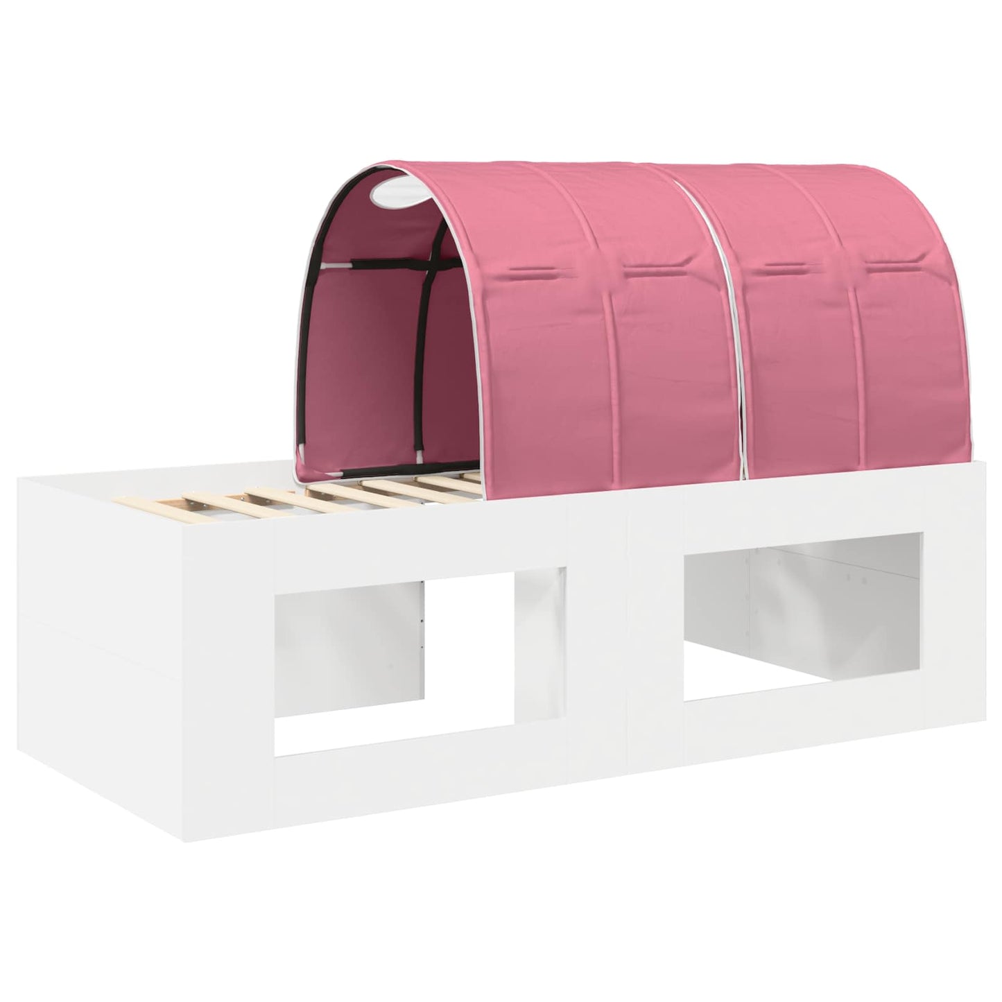 Bettgestell mit Tunnel 3 stk. Weiß und Rosa Holzwerkstoff