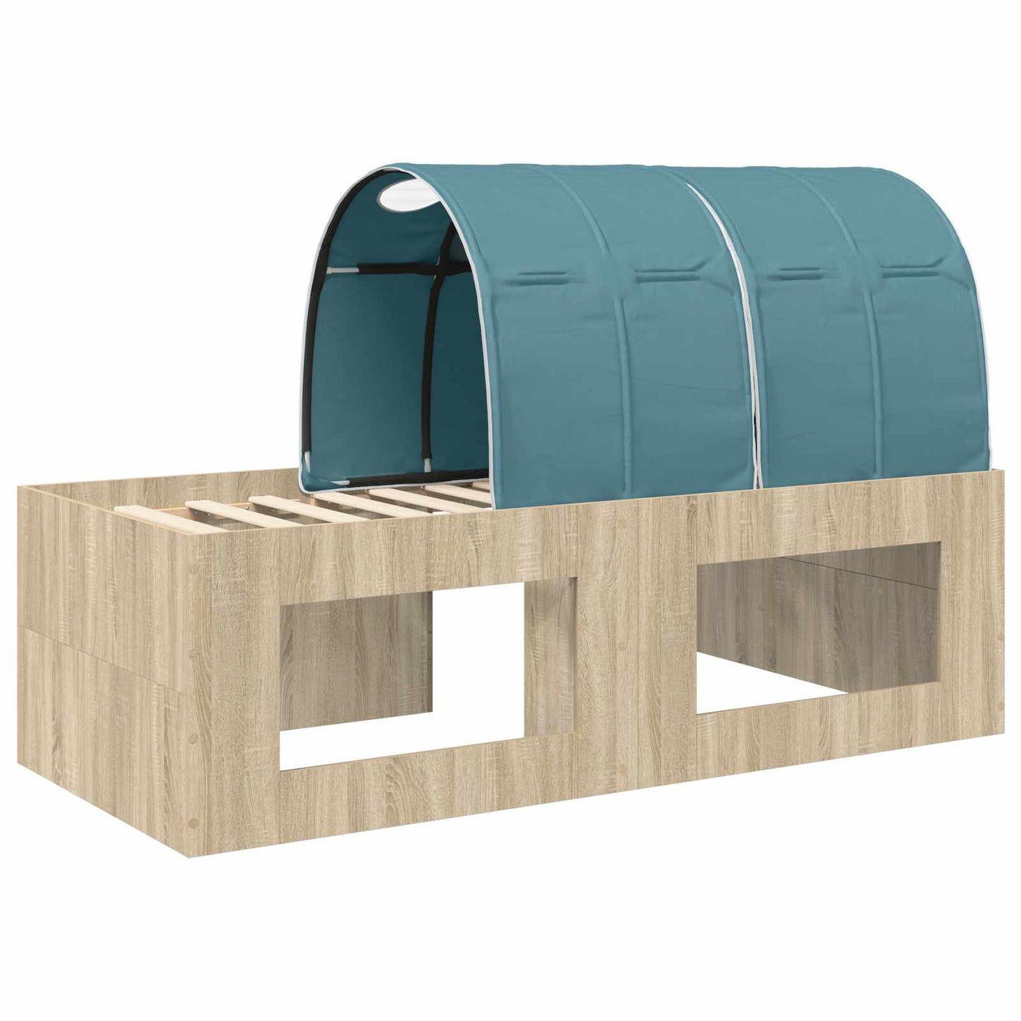 Bettgestell mit Tunnel 3 stk. Sonoma Eiche und Hellblau