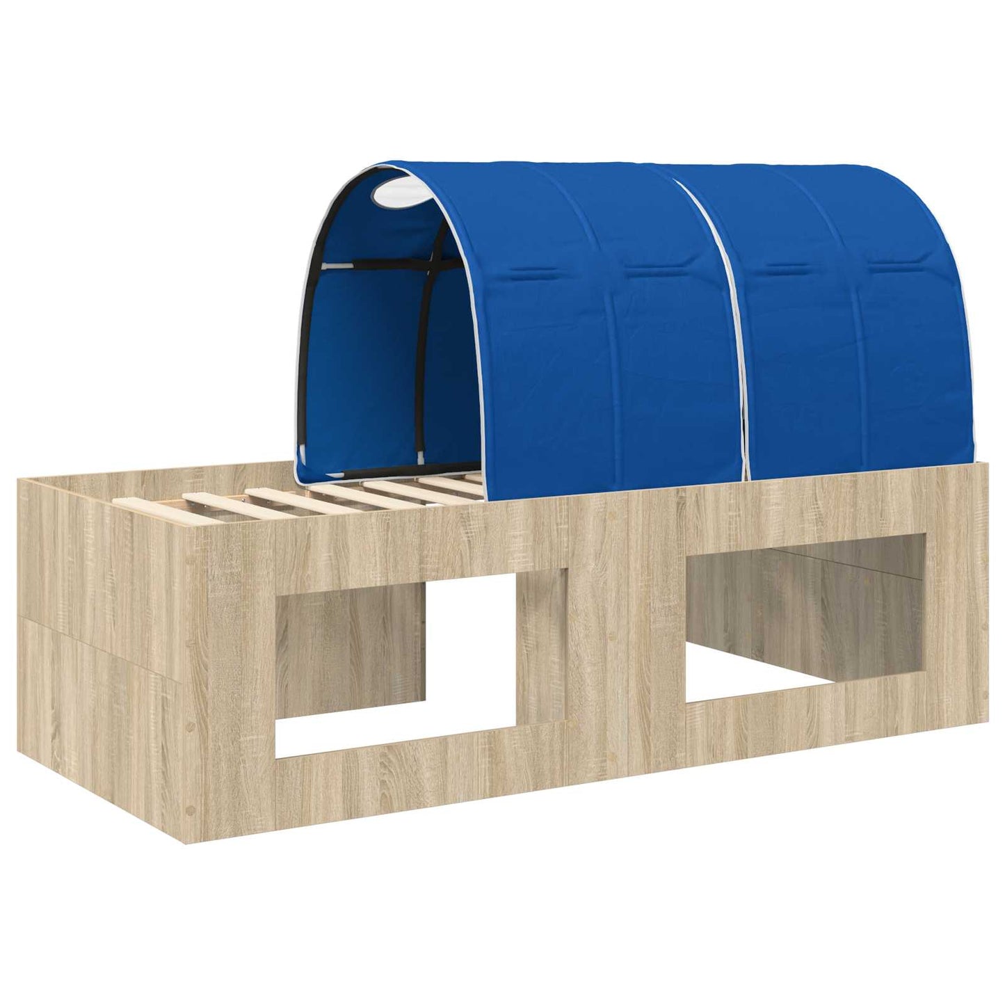 Bettgestell mit Tunnel mit Regal 3 stk. Sonoma Eiche und Blau