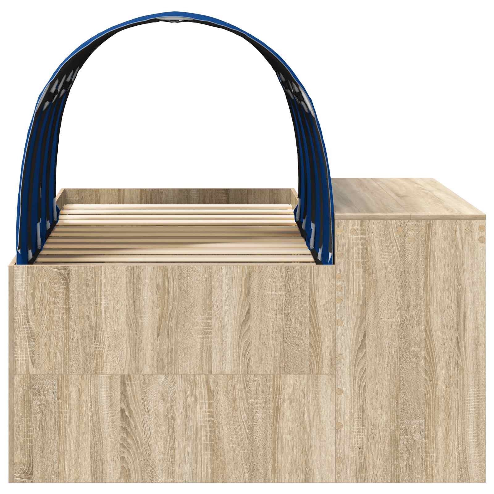 Bettgestell mit Tunnel mit Regal 3 stk. Sonoma Eiche und Blau