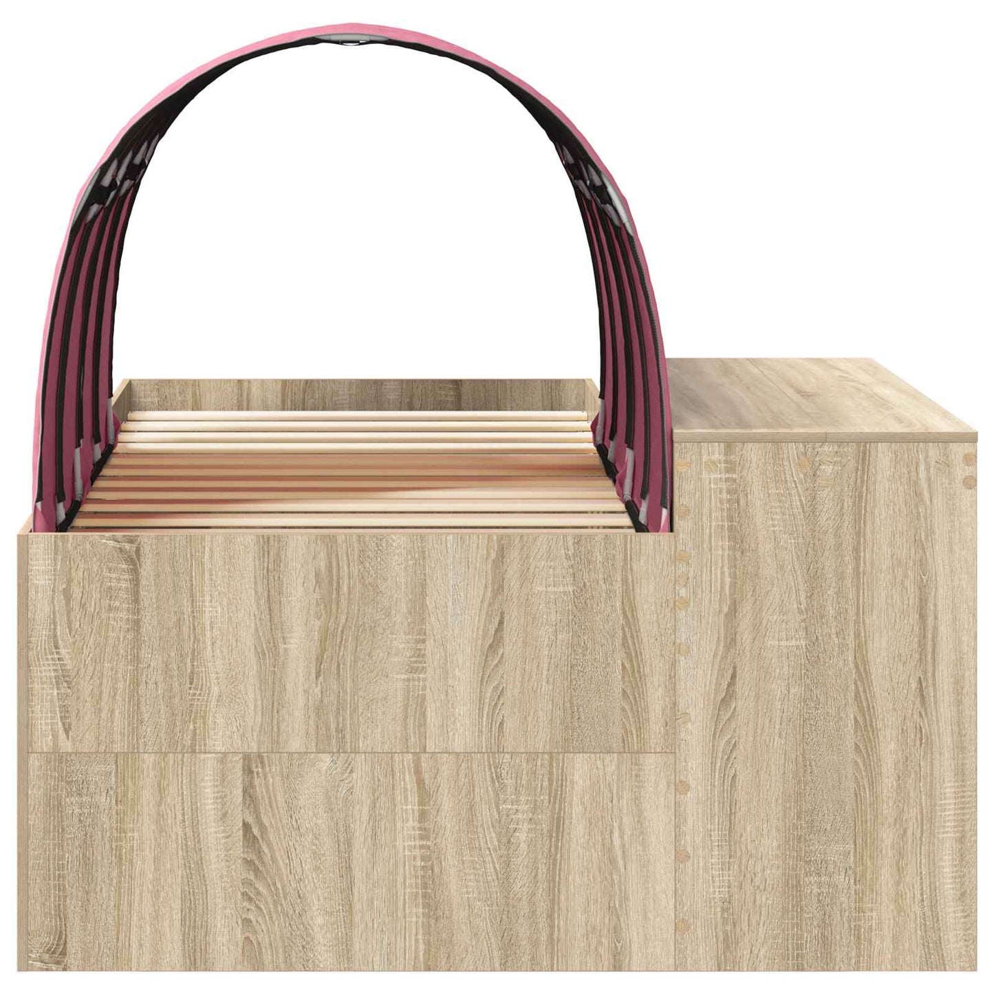 Bettgestell mit Tunnel mit Regal 3 stk. Sonoma Eiche und Pink