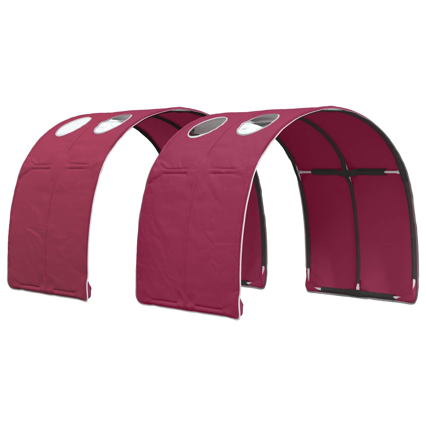 Bettgestell mit Tunnel mit Regal 3 stk. Sonoma Eiche und Rot