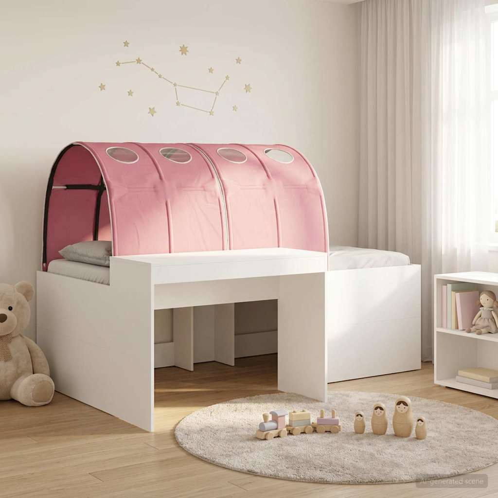 Bett mit Tunnel 3 Stk. Artisian Eiche und Pink Holzwerkstoff