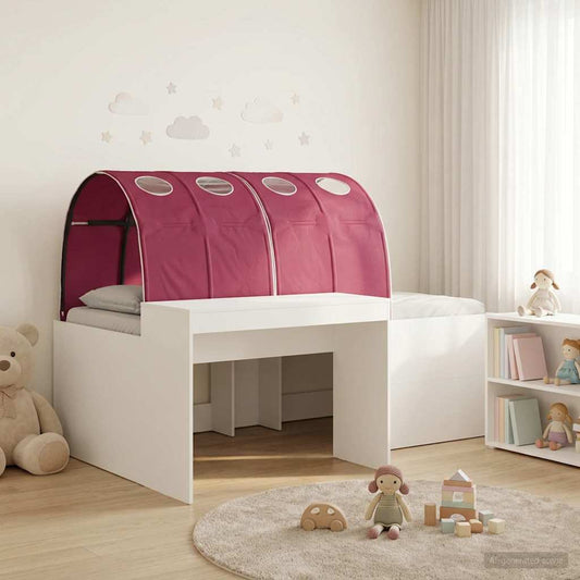 Bett mit Tunnel 3 stk. Weiß und Rot Holzwerkstoff