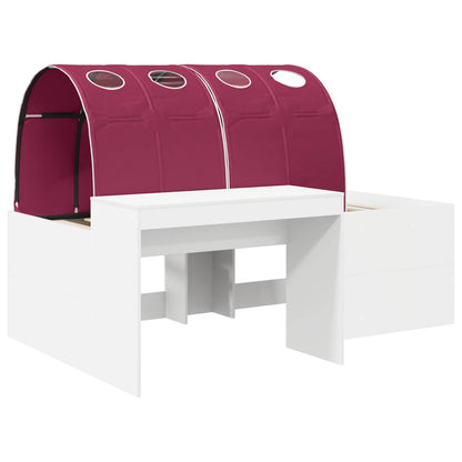 Bett mit Tunnel 3 stk. Weiß und Rot Holzwerkstoff