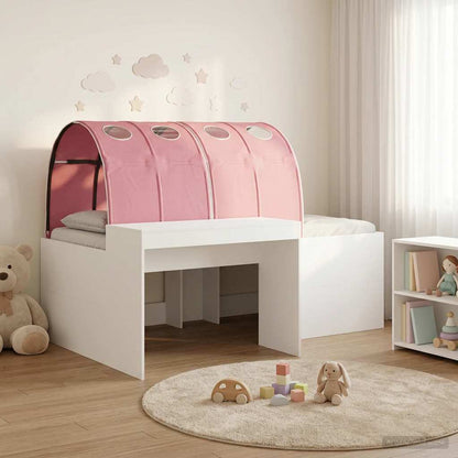 Hochbett mit Schreibtisch für Kinder 3 Stk. Weiß und Rosa