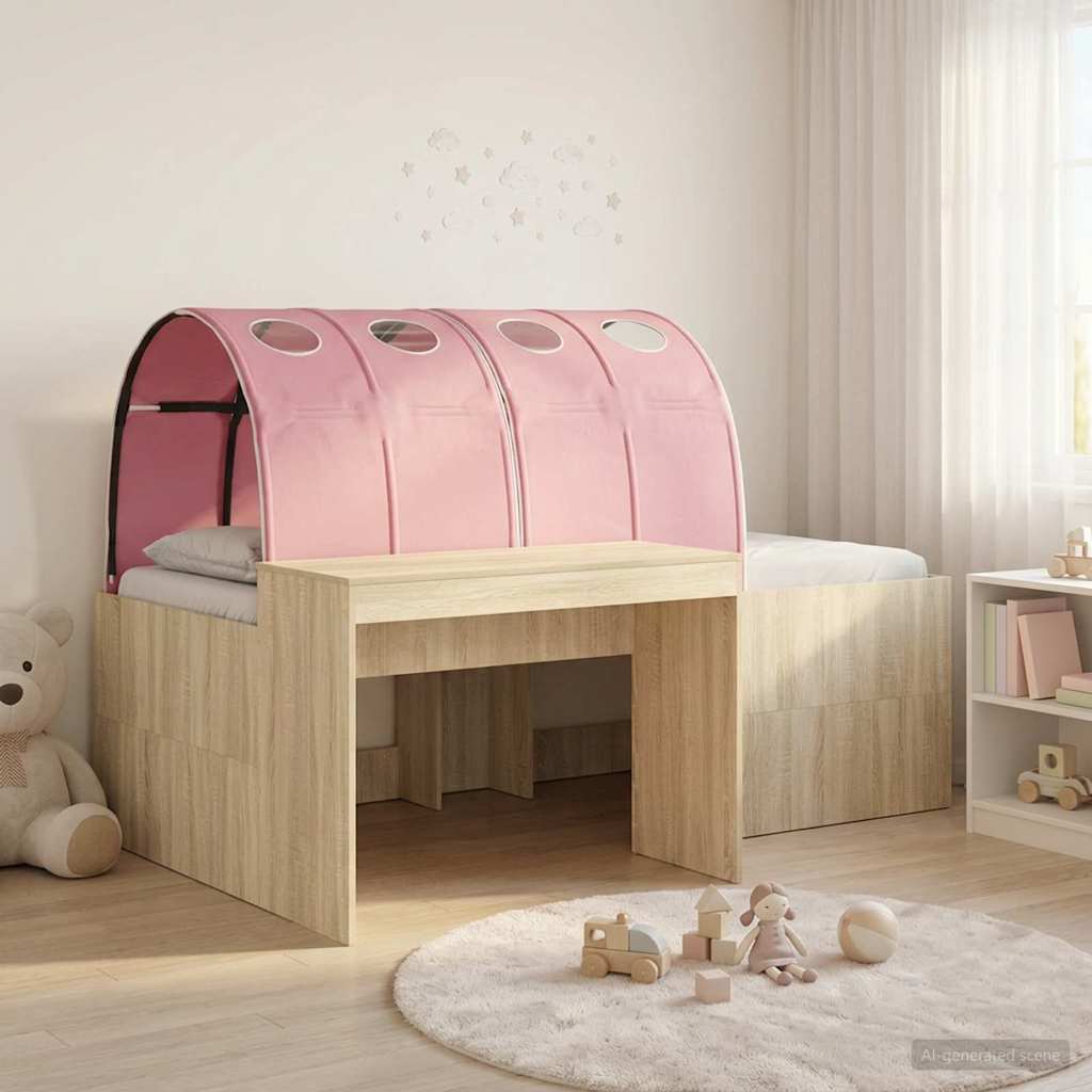 Hochbett mit Schreibtisch für Kinder 3 Stk. Holzwerkstoff
