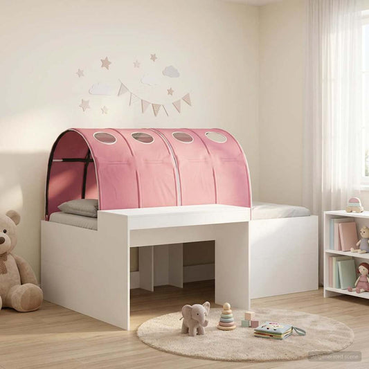 Bett mit Tunnel 3 Stk. Artisian Eiche und Pink Holzwerkstoff
