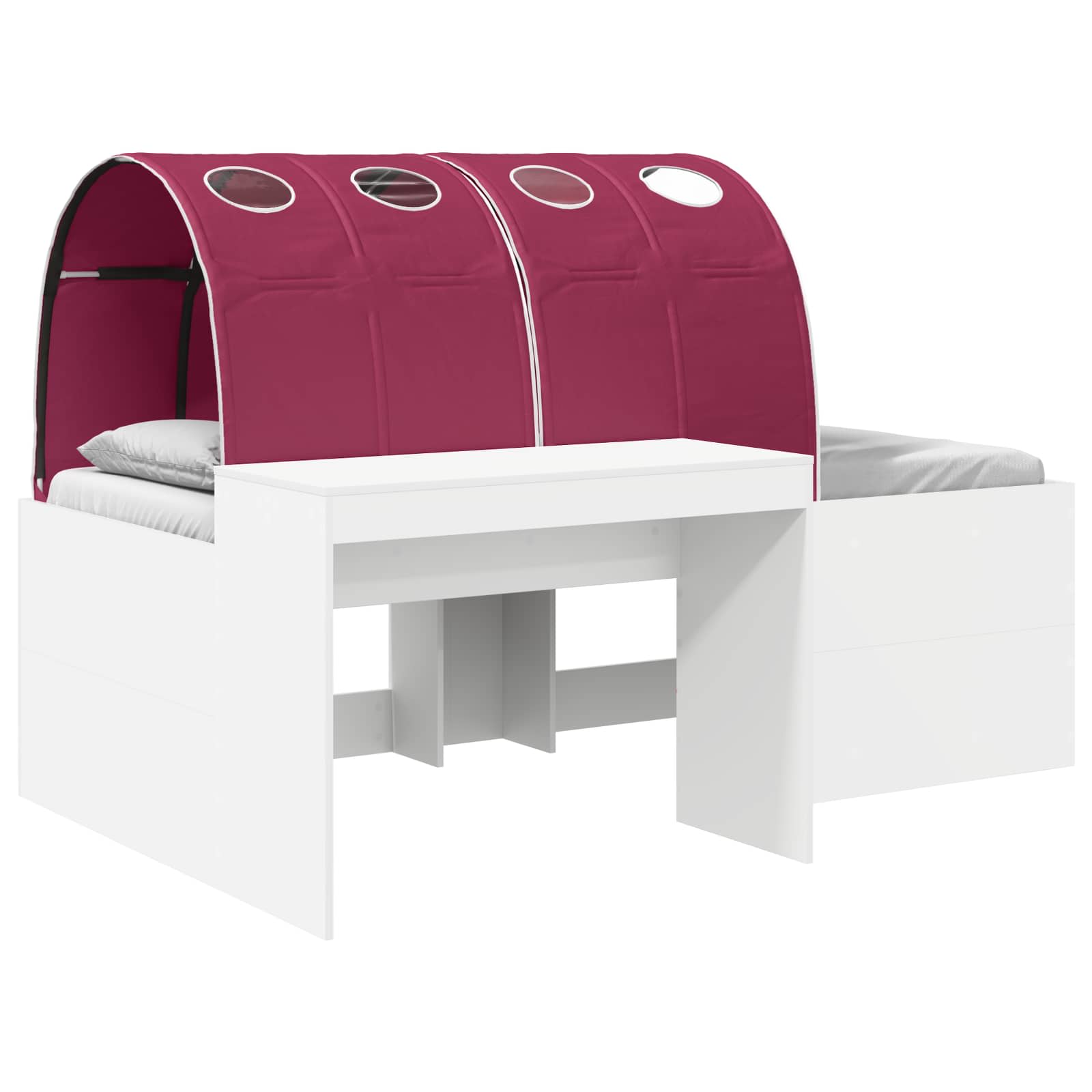 Bett mit Tunnel 3 stk. Artisian Eiche und Rot Holzwerkstoff