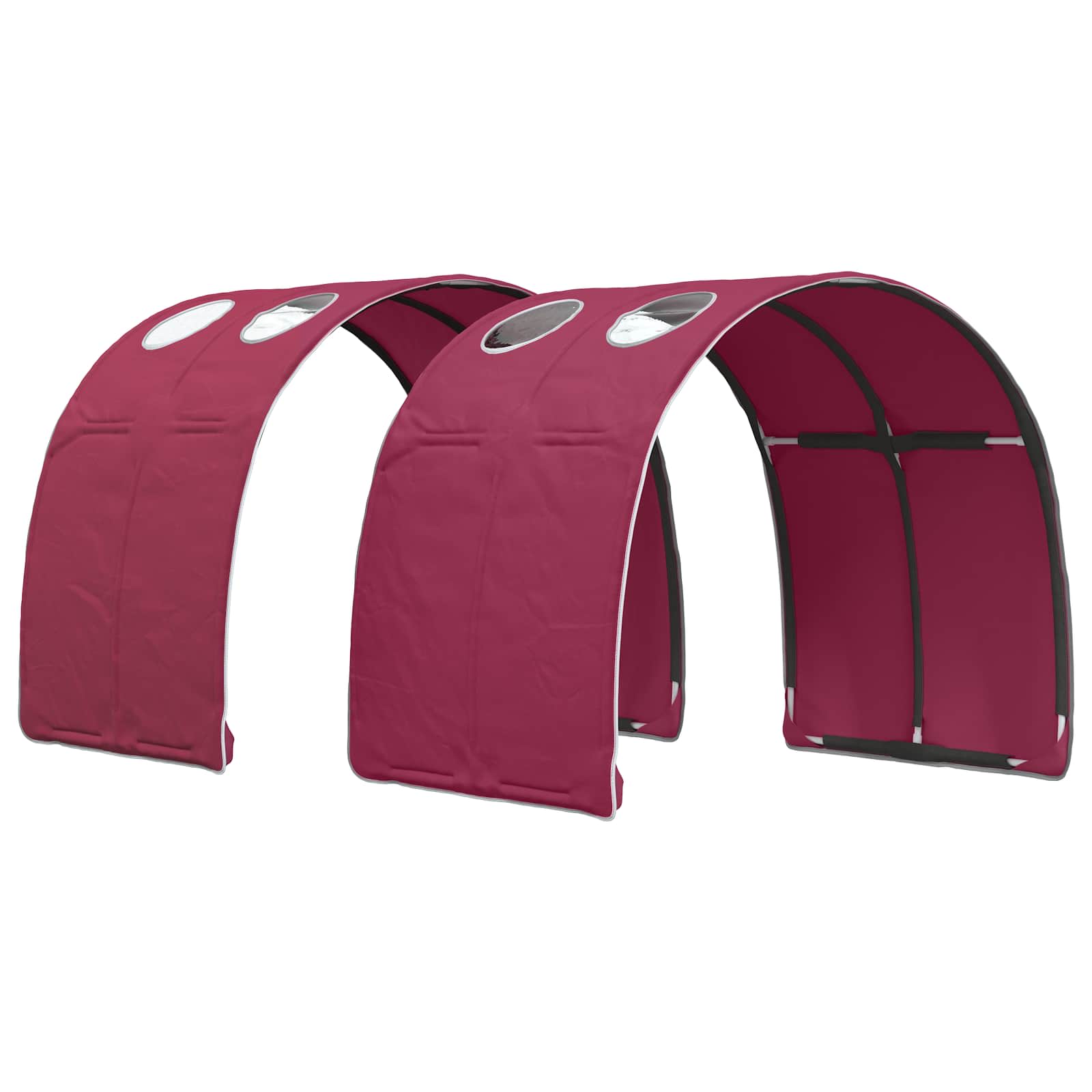 Bett mit Tunnel 3 stk. Artisian Eiche und Rot Holzwerkstoff
