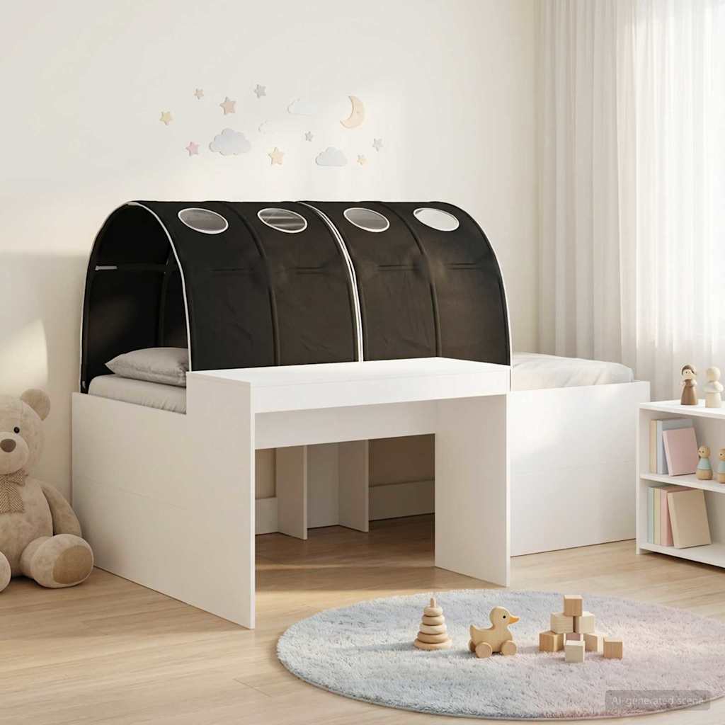 Bett mit Tunnel 3 stk. Artisian Eiche und Schwarz Holzwerkstoff