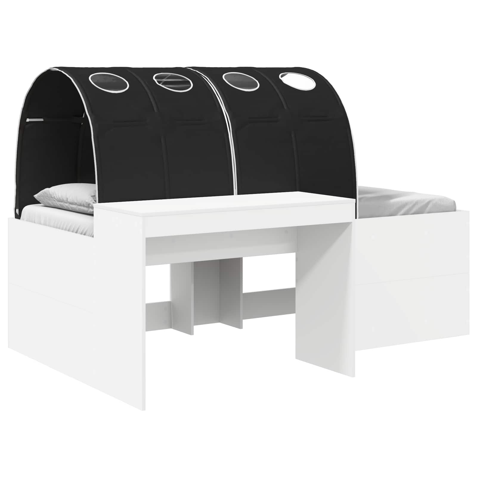 Bett mit Tunnel 3 stk. Artisian Eiche und Schwarz Holzwerkstoff