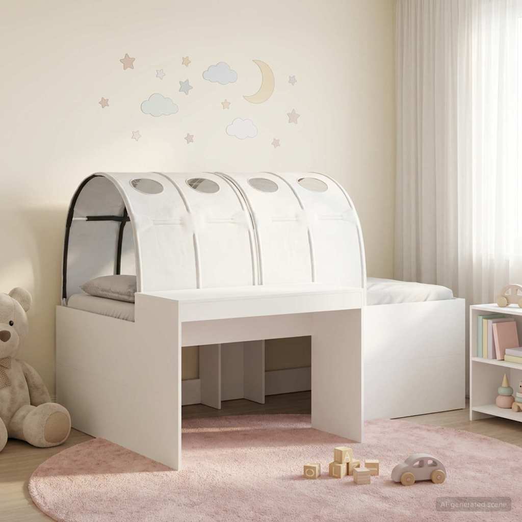 Bett mit Tunnel 3 stk. Artisian Eiche und Weiß Holzwerkstoff