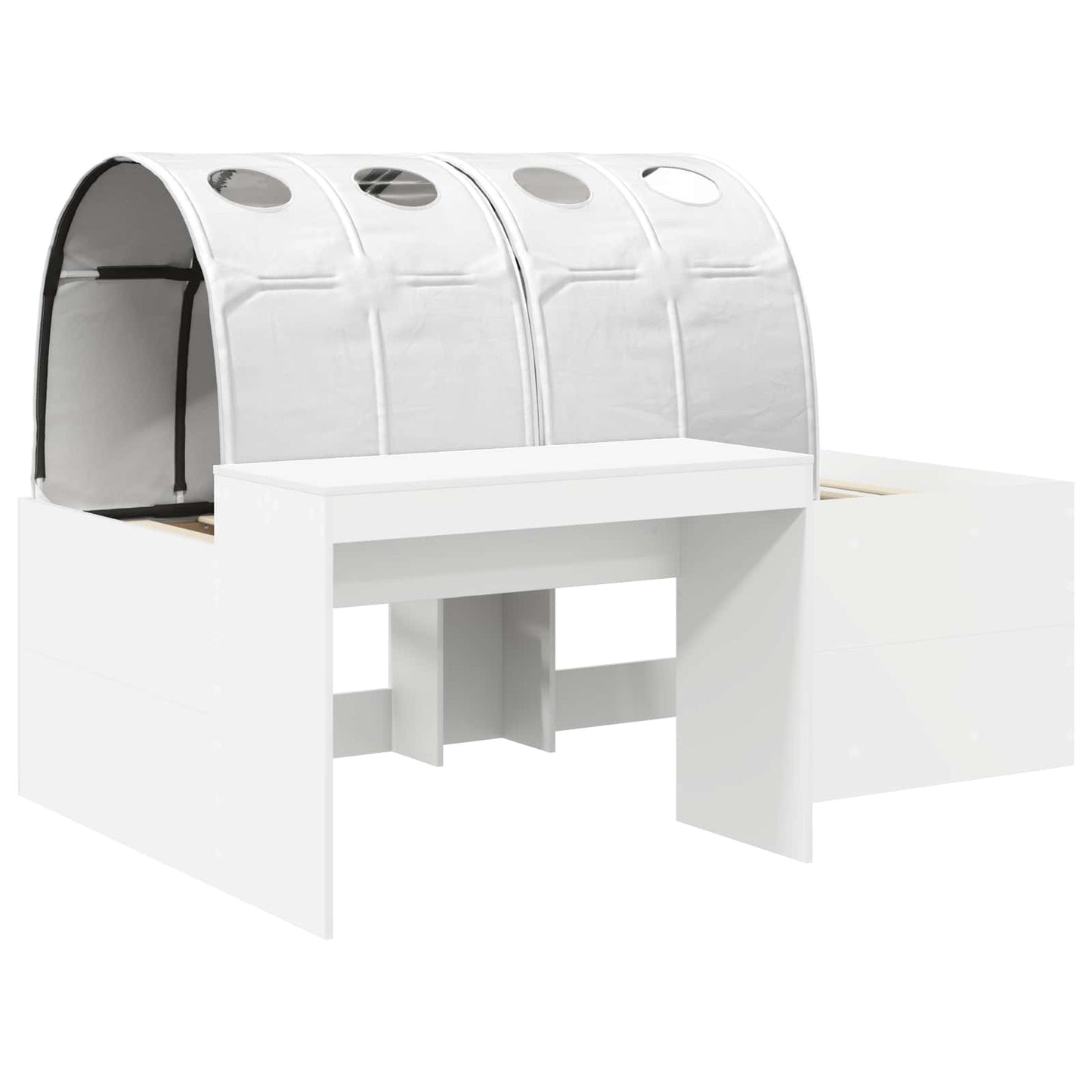 Bett mit Tunnel 3 stk. Artisian Eiche und Weiß Holzwerkstoff