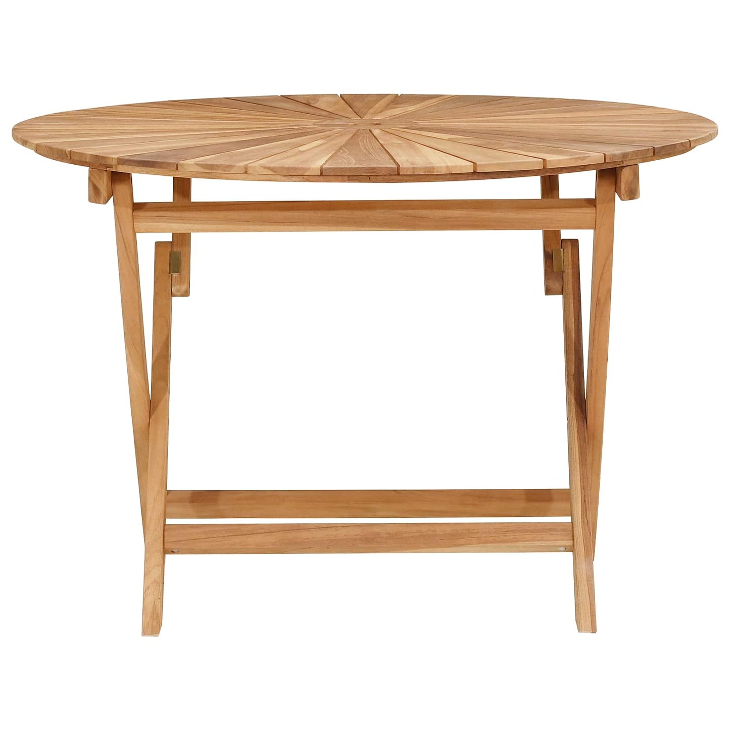Klappbarer Gartentisch Natur Ø 110 x 75 cm Massivholz Teak