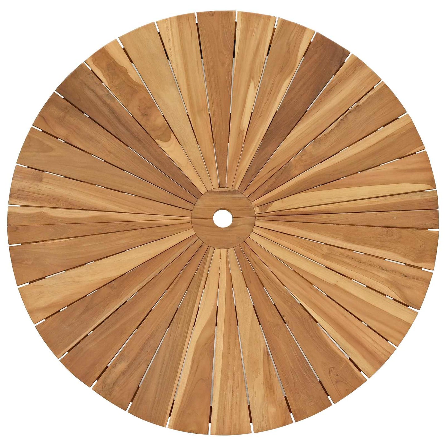 Klappbarer Gartentisch Natur Ø 110 x 75 cm Massivholz Teak