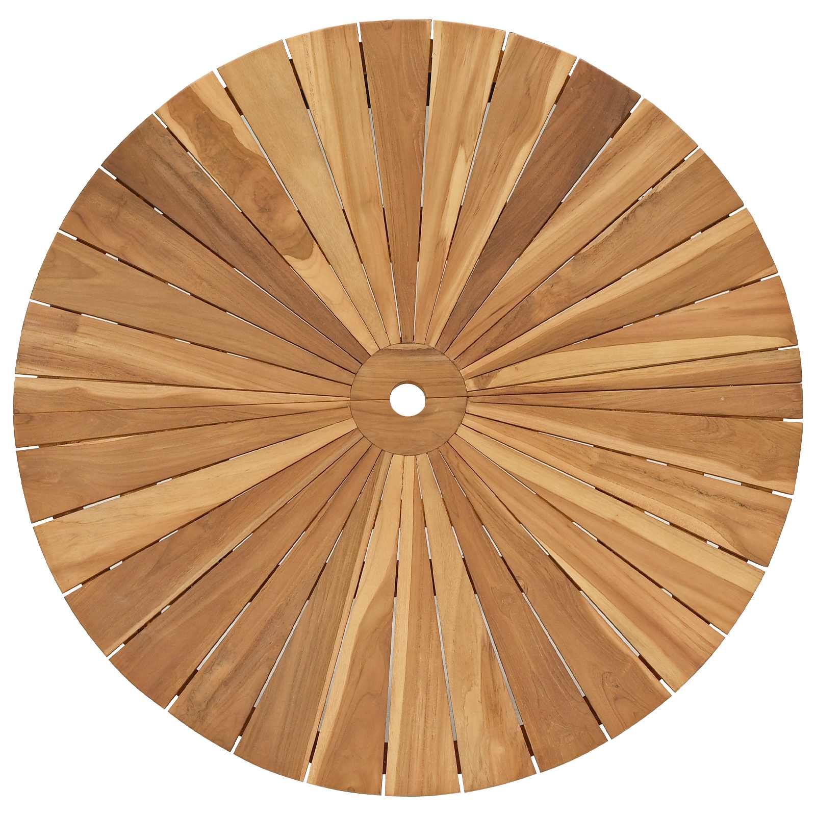 Klappbarer Gartentisch Natur Ø 110 x 75 cm Massivholz Teak