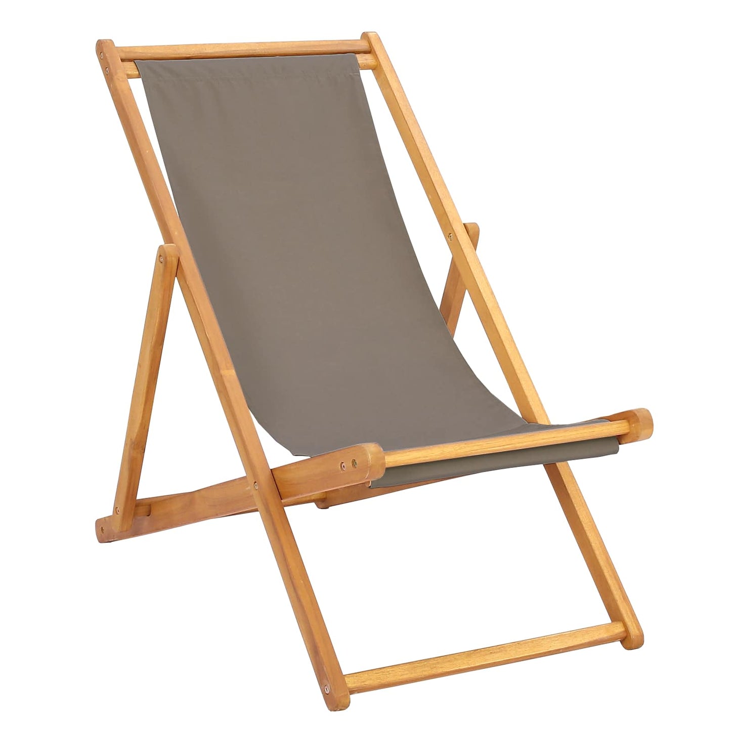 Liegestuhl Taupe Massivholz Teak