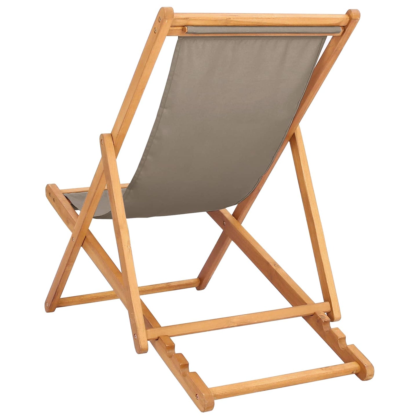 Liegestuhl Taupe Massivholz Teak