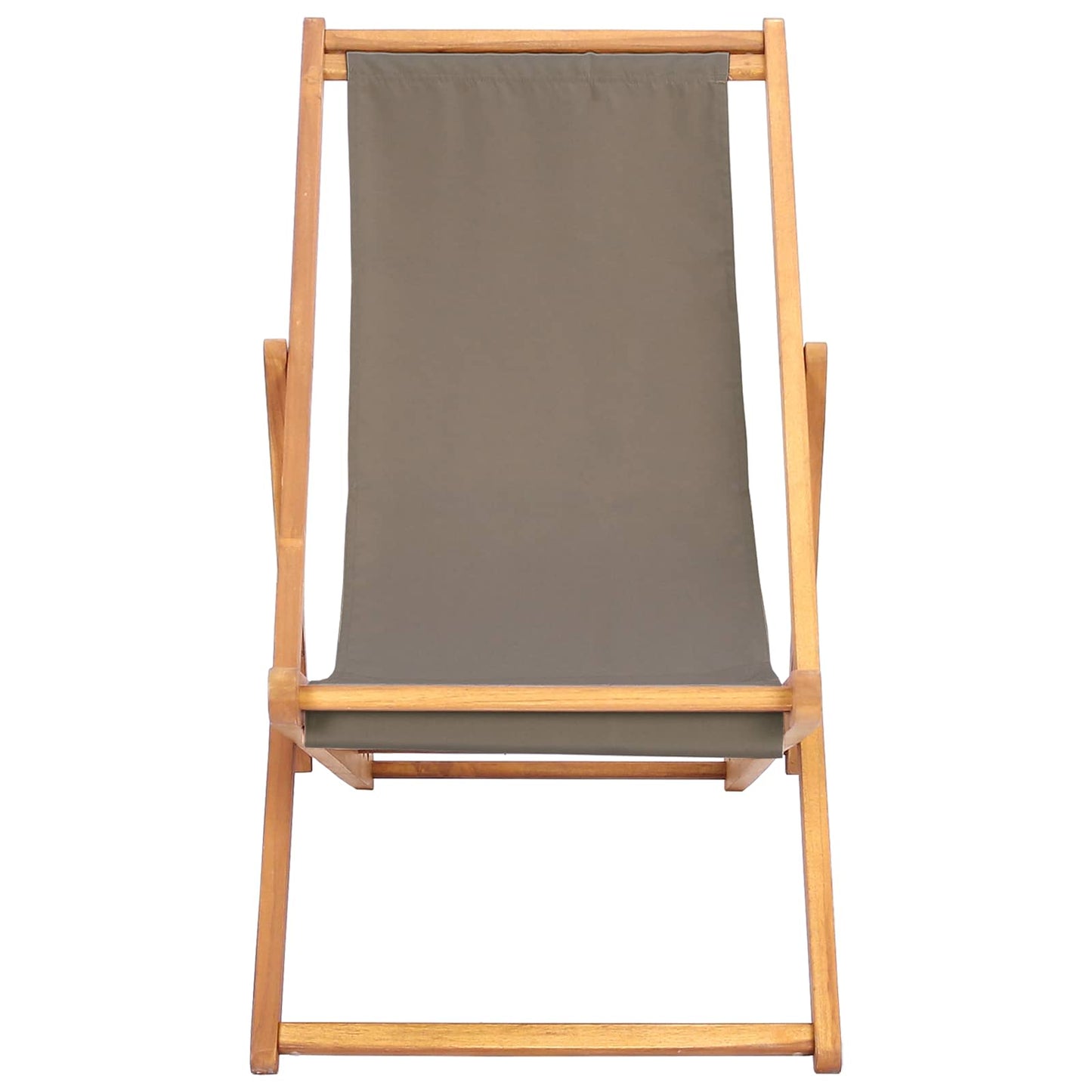 Liegestuhl Taupe Massivholz Teak