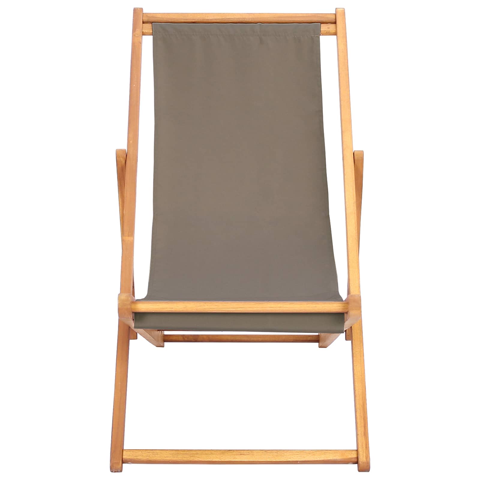 Liegestuhl Taupe Massivholz Teak