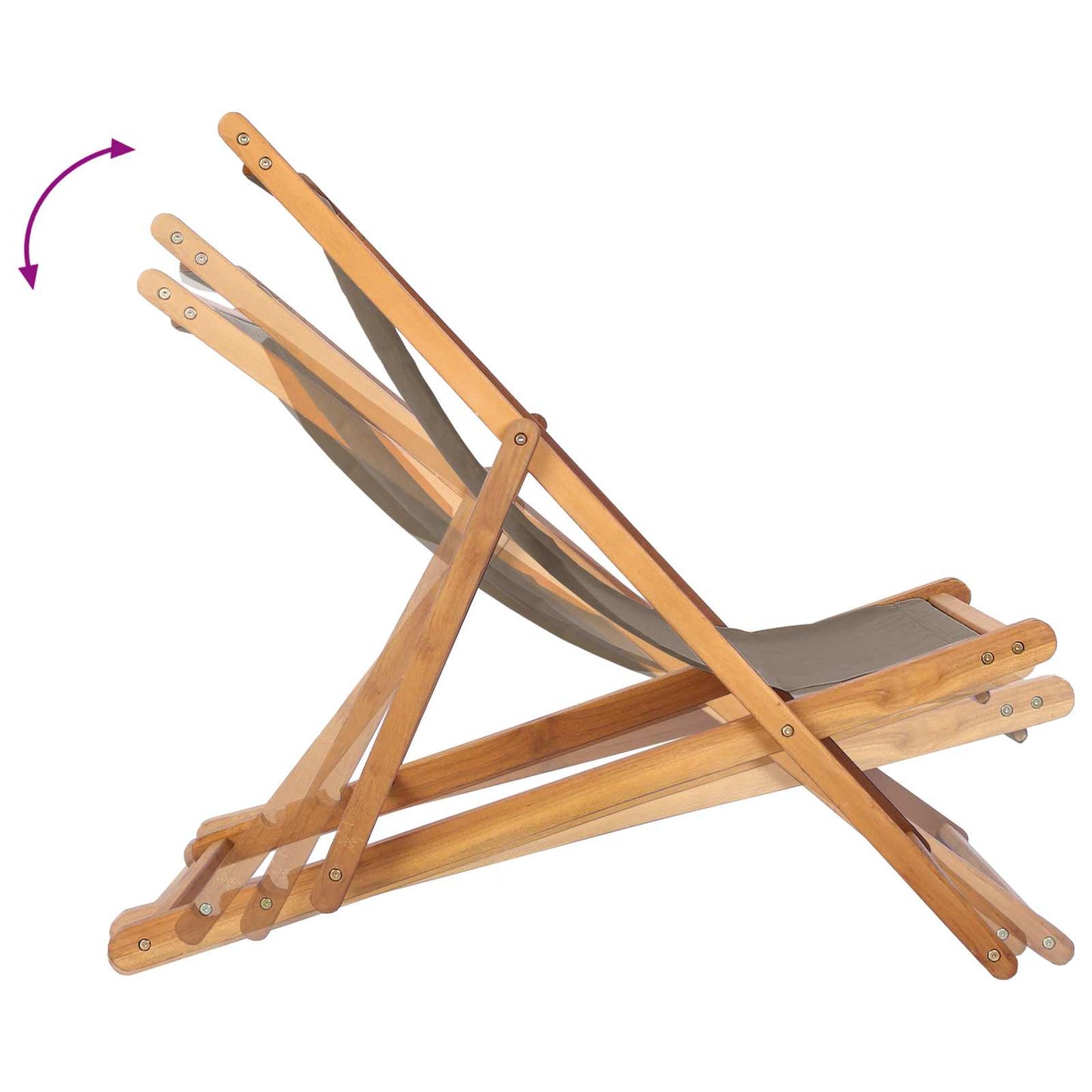 Liegestuhl Taupe Massivholz Teak