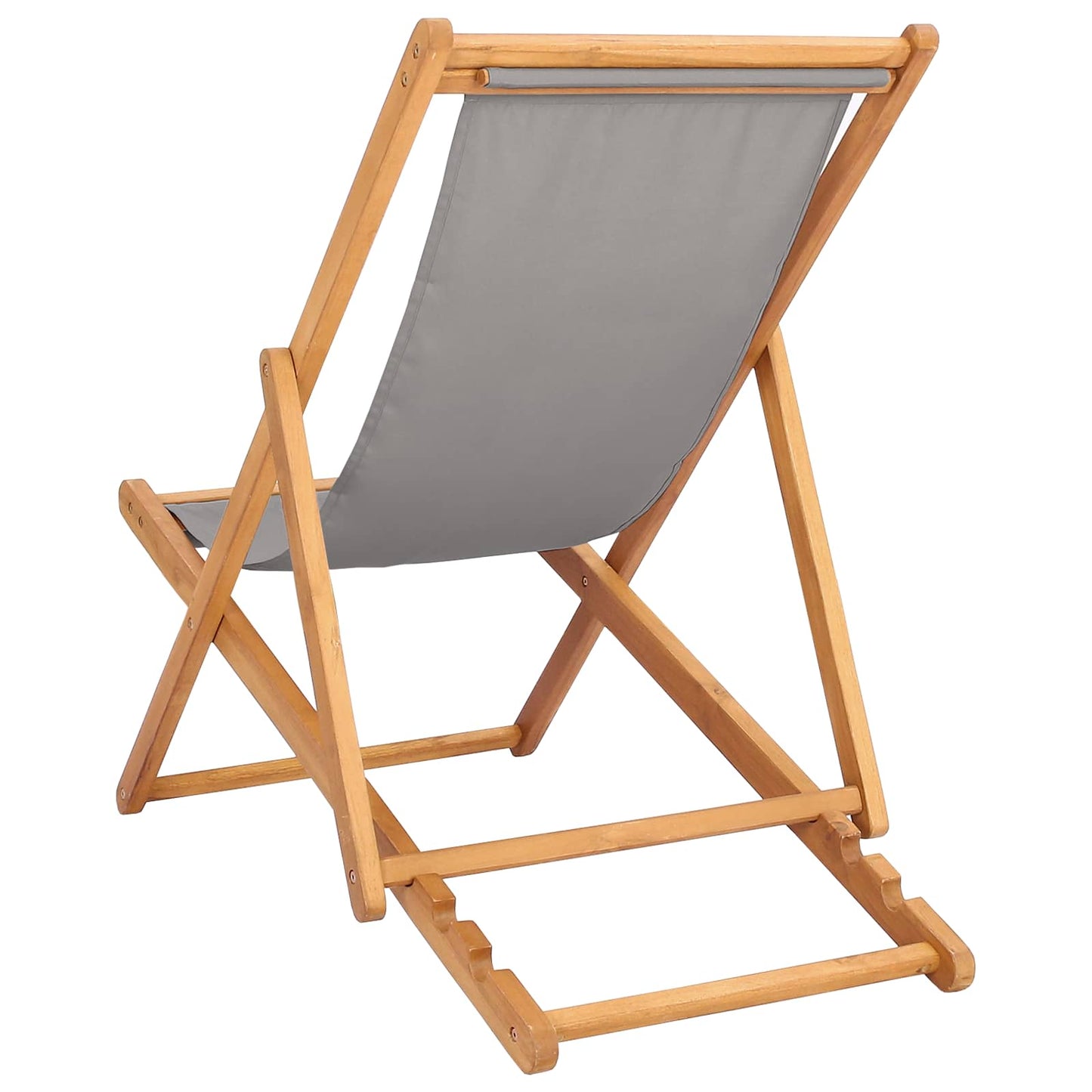 Liegestuhl Hellgrau Massivholz Teak
