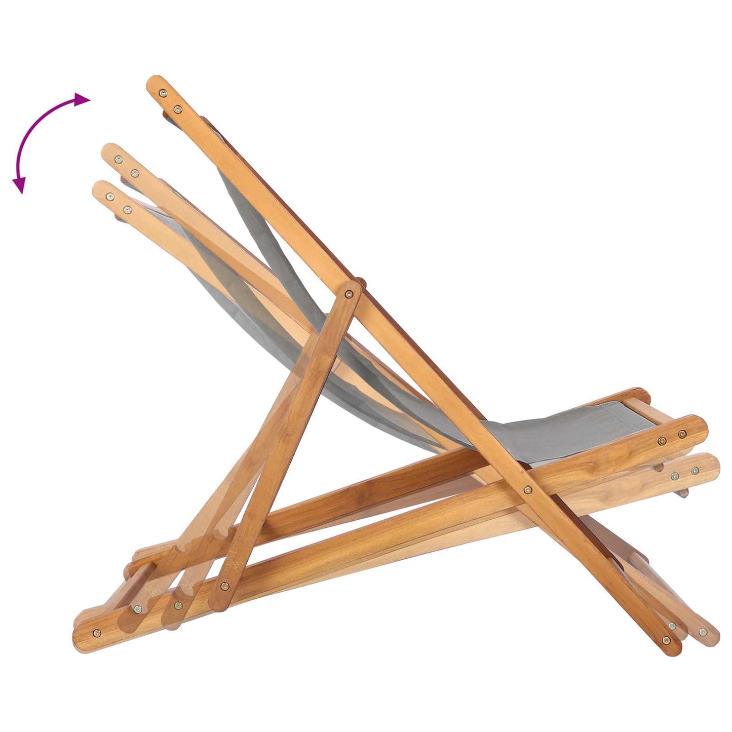 Liegestuhl Hellgrau Massivholz Teak