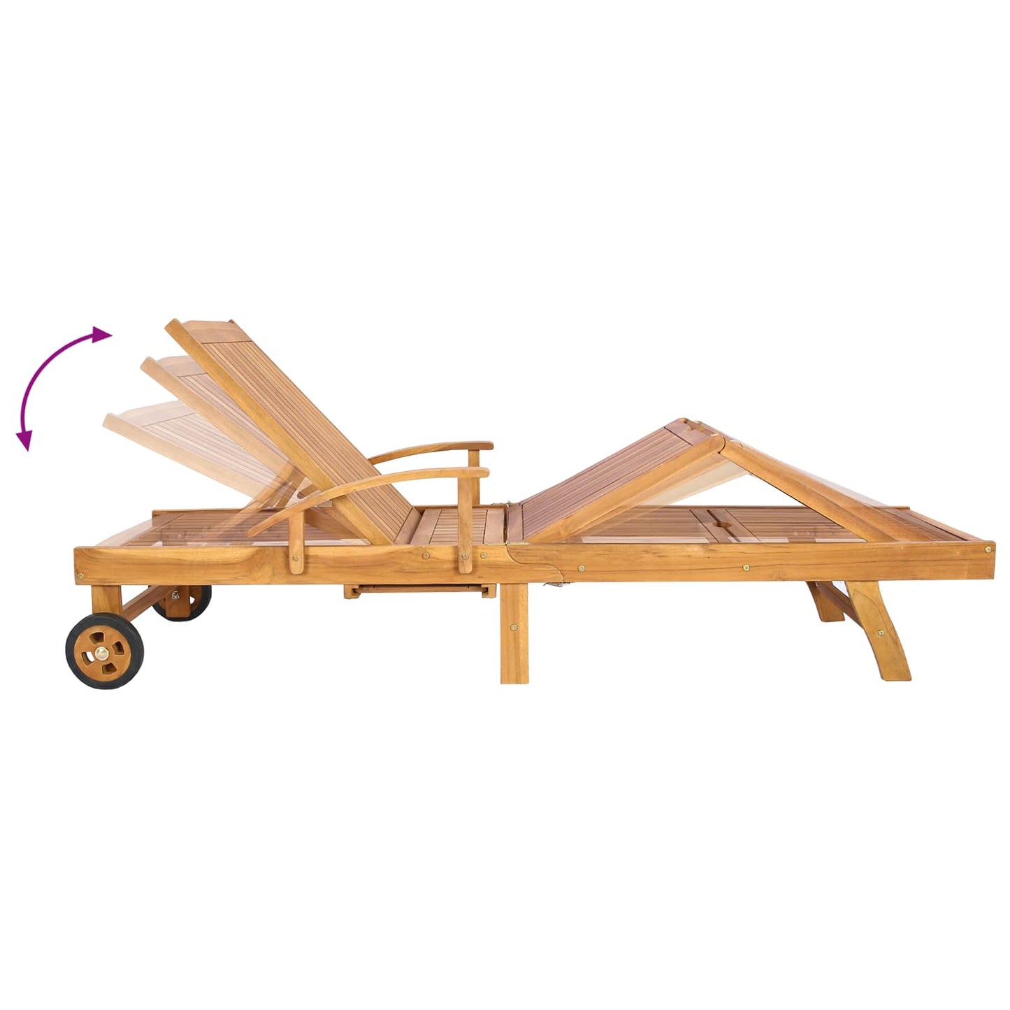 Sonnenliege Massivholz Teak Braun