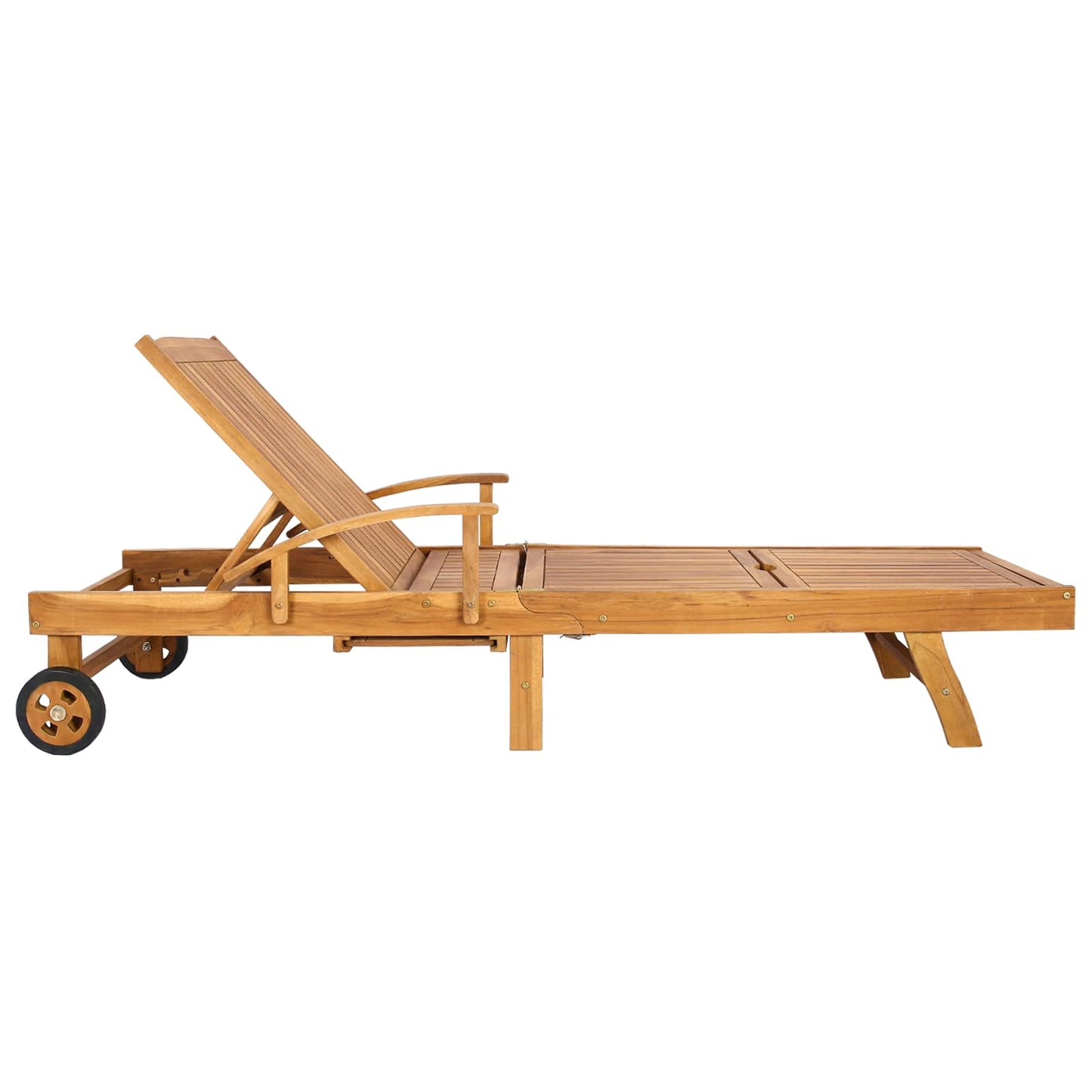 Sonnenliege Massivholz Teak Braun