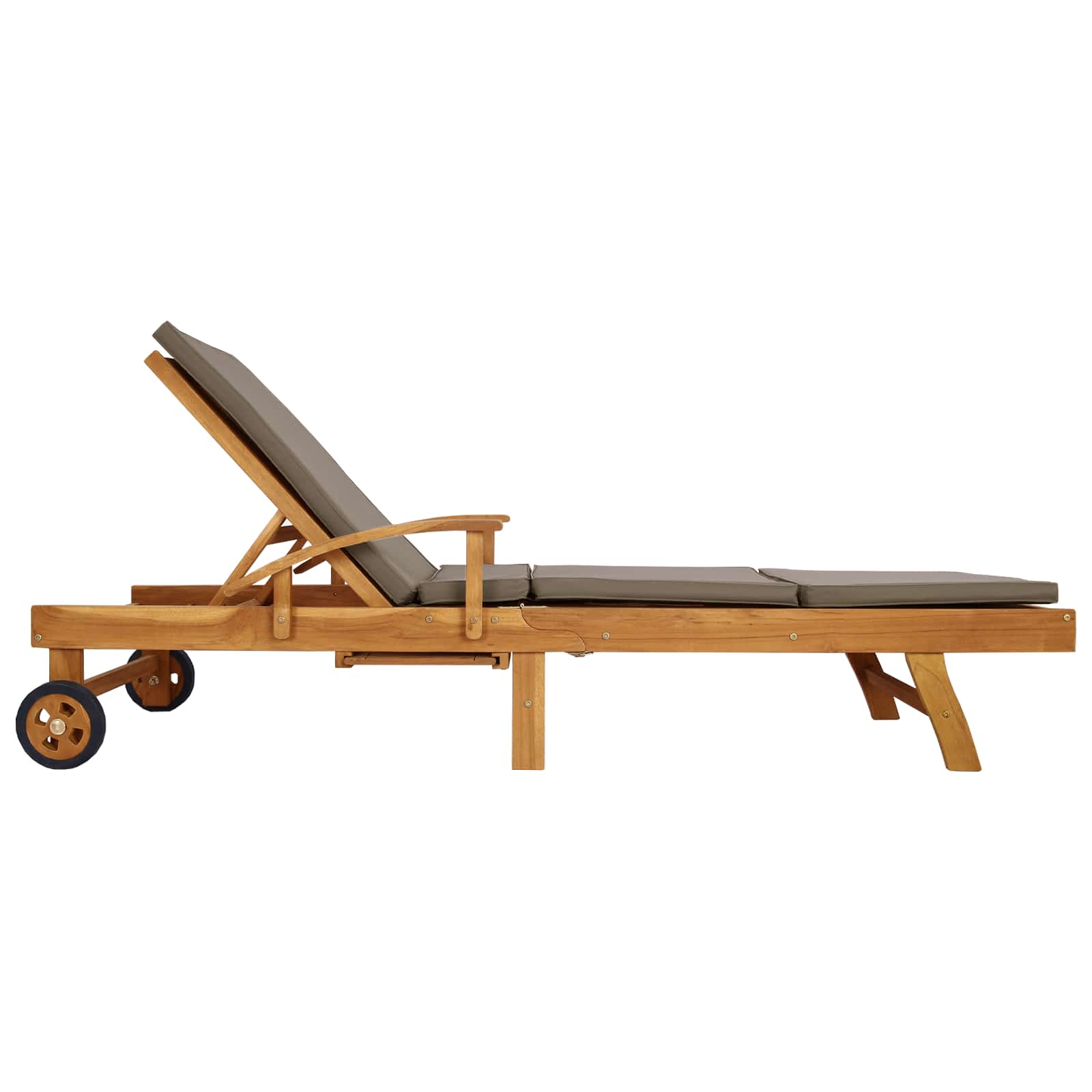 Sonnenliege mit Kissen 100% Polyester mit solidem Teak