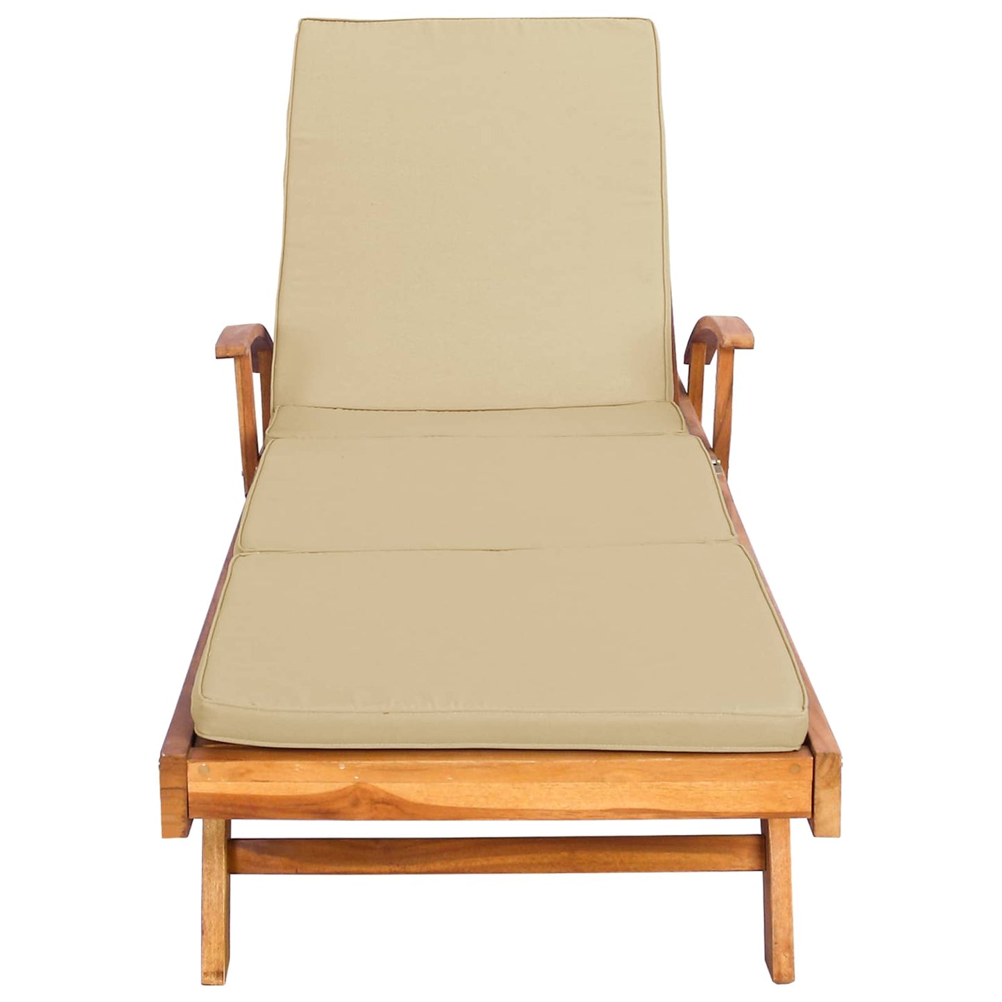 Sonnenliege mit Kissen 100% Polyester mit solidem Teak