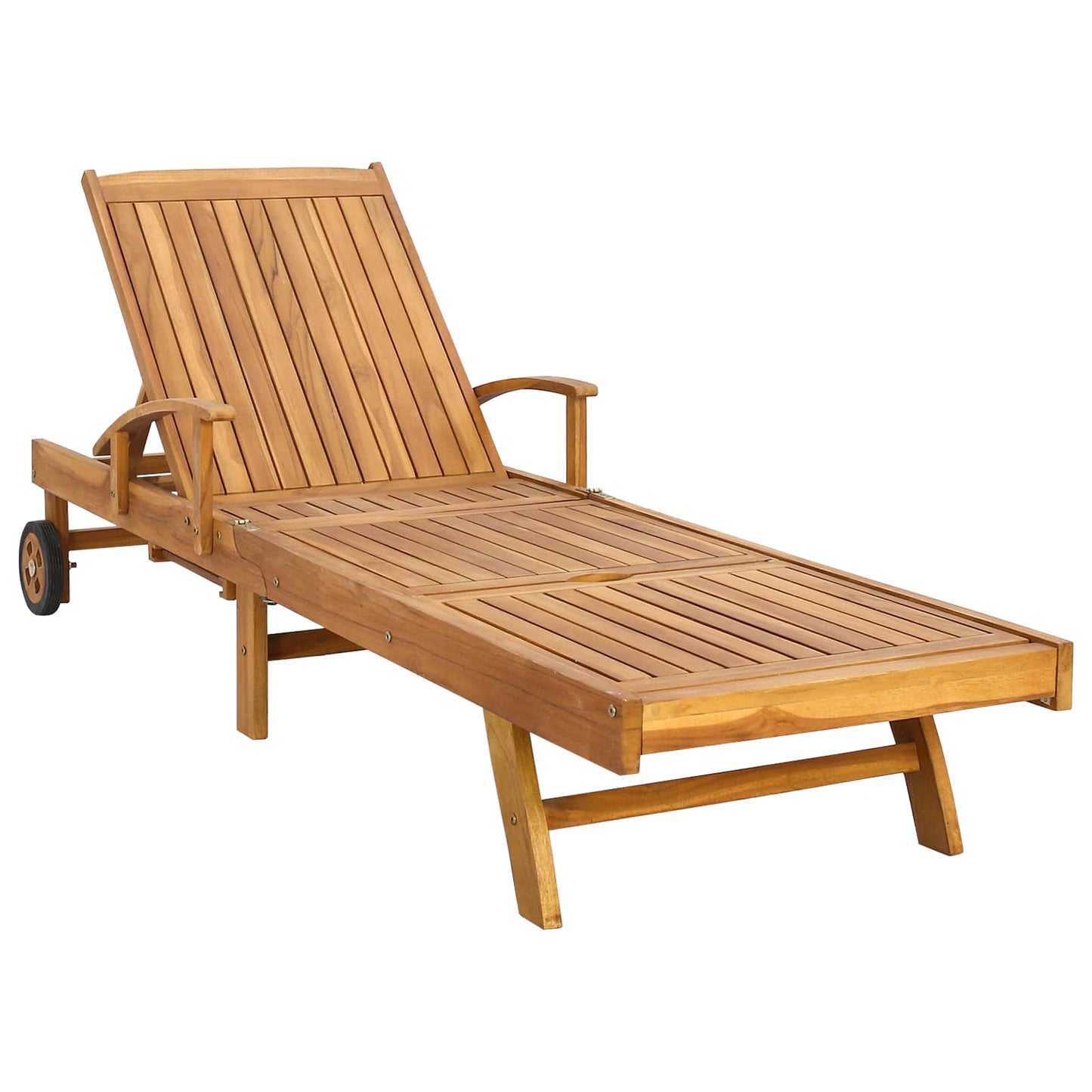 Sonnenliege mit Kissen 100% Polyester mit solidem Teak