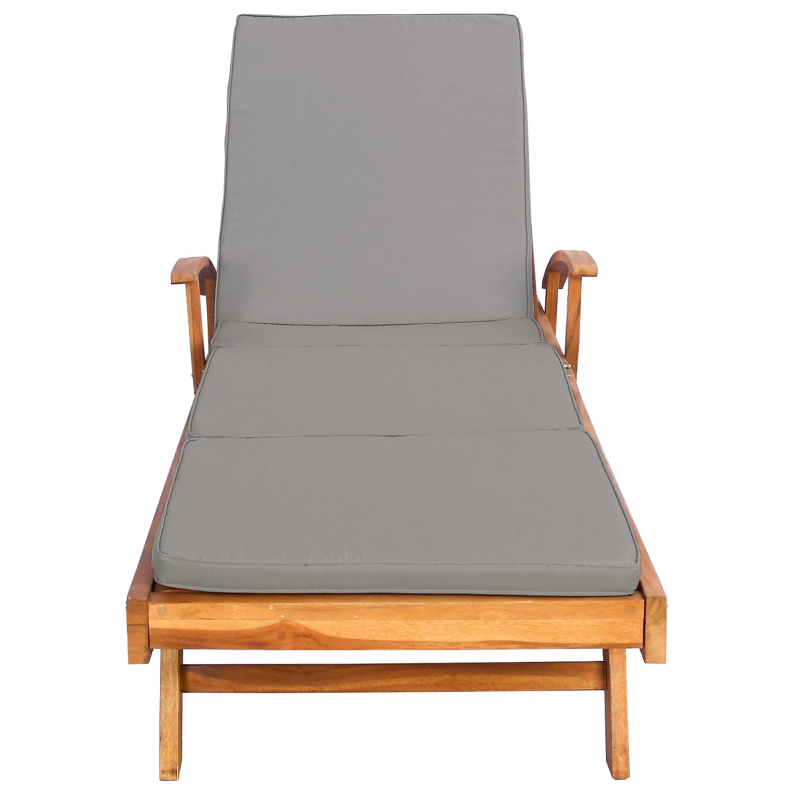 Sonnenliege mit Kissen 100% Polyester mit solidem Teak