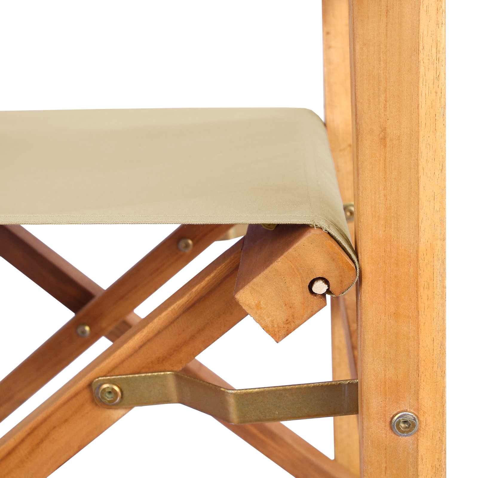 Regiestuhl Braun und Beige Massives Teakholz