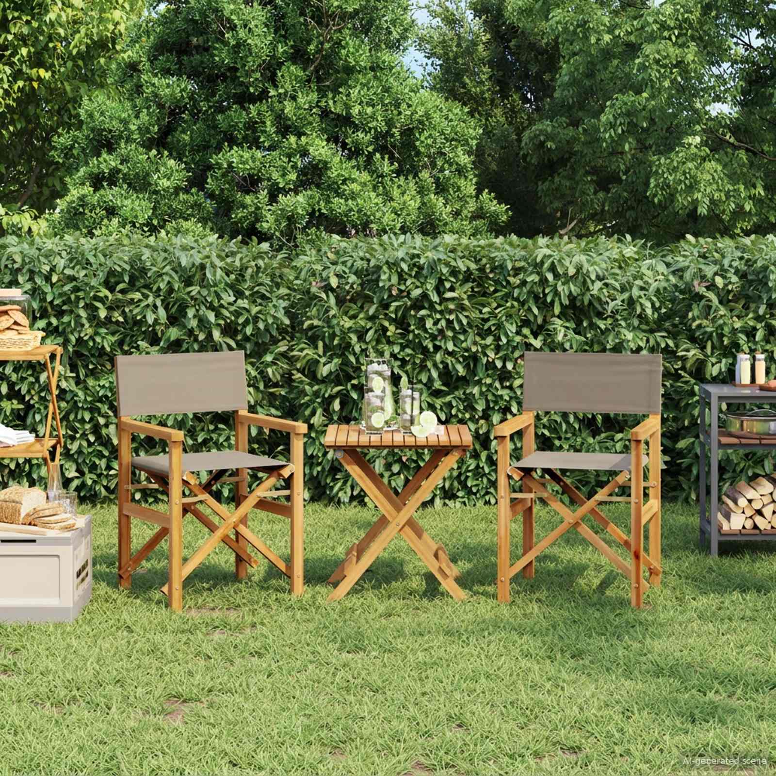 Regiestuhl 100% Polyester mit solidem Teak