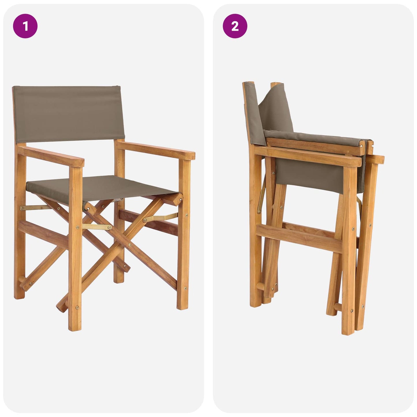 Regiestuhl 100% Polyester mit solidem Teak