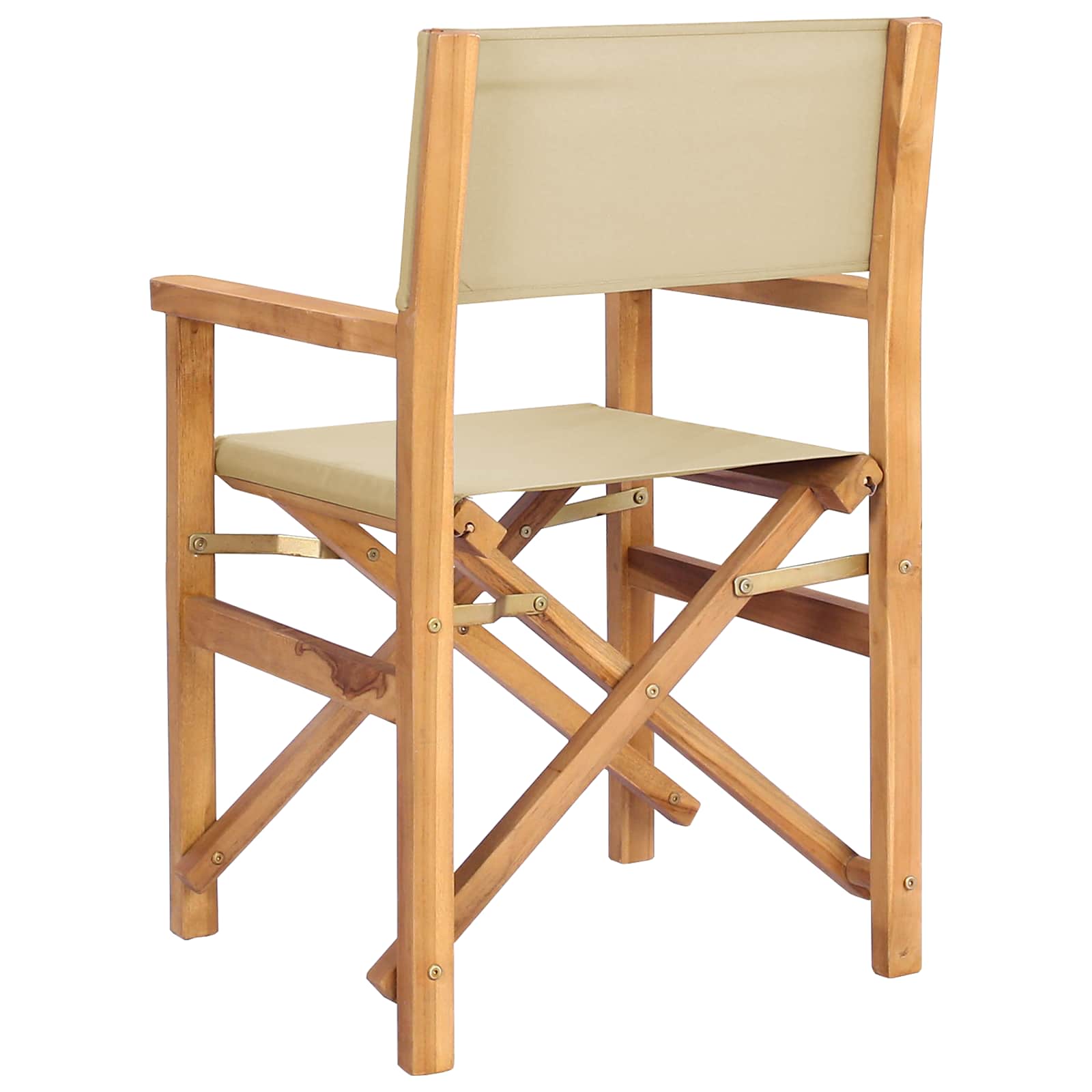 Regiestuhl Braun und Beige Massives Teakholz