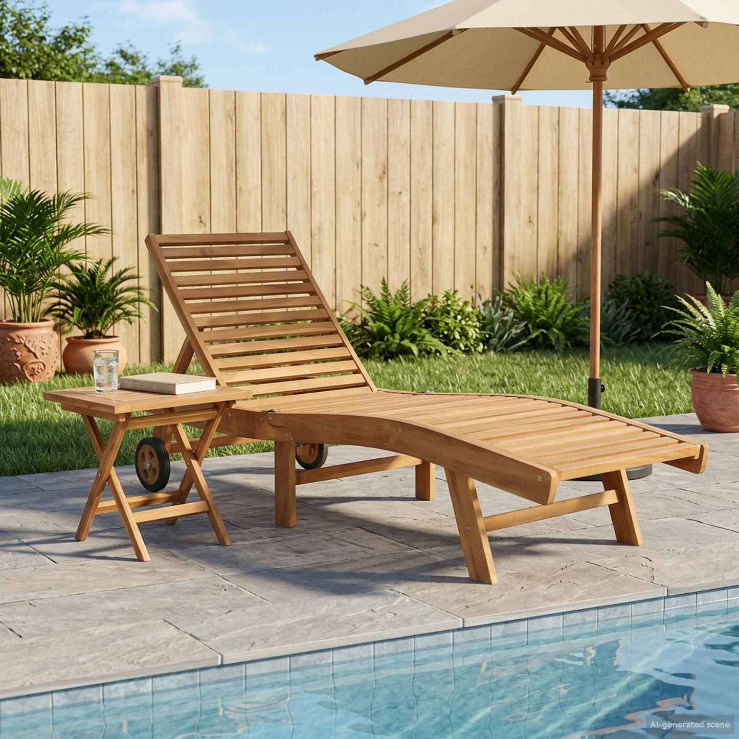 Sonnenliege 2 stk. Massivholz Teak Braun