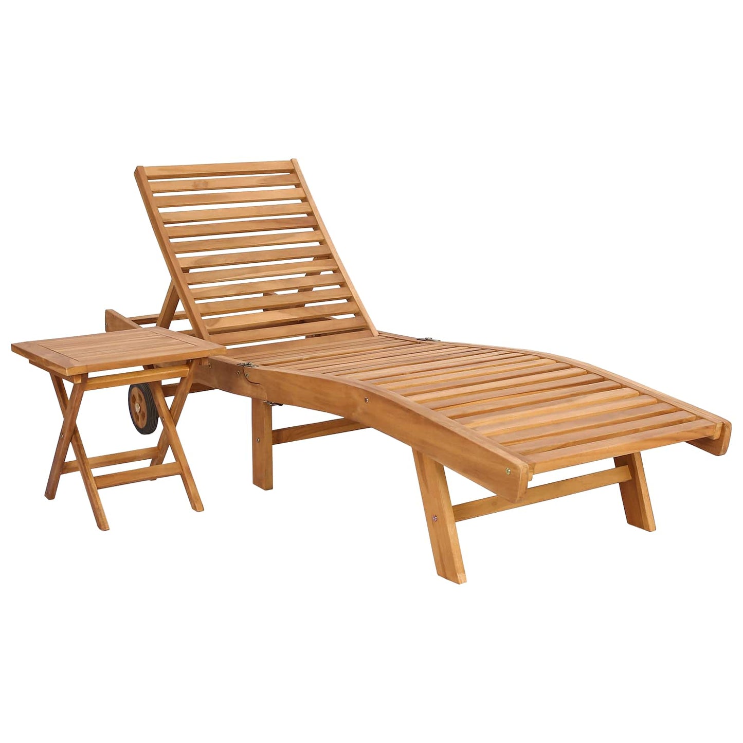 Sonnenliege 2 stk. Massivholz Teak Braun
