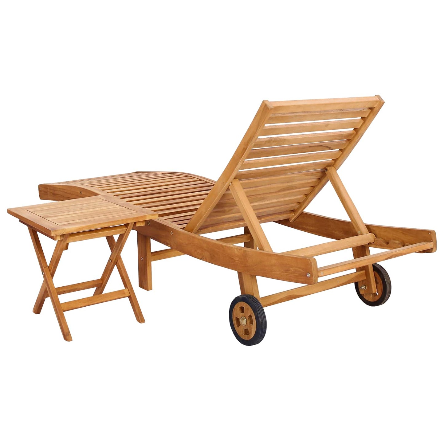 Sonnenliege 2 stk. Massivholz Teak Braun