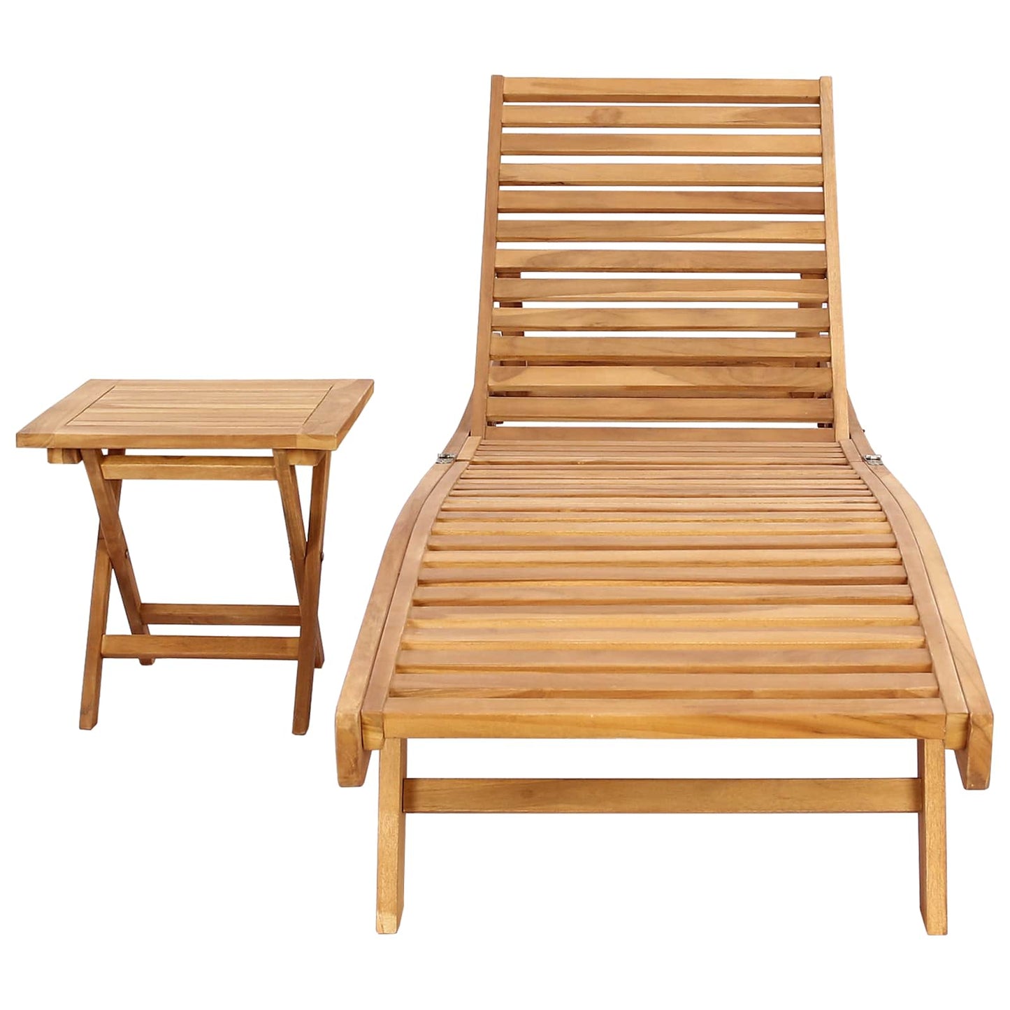 Sonnenliege 2 stk. Massivholz Teak Braun
