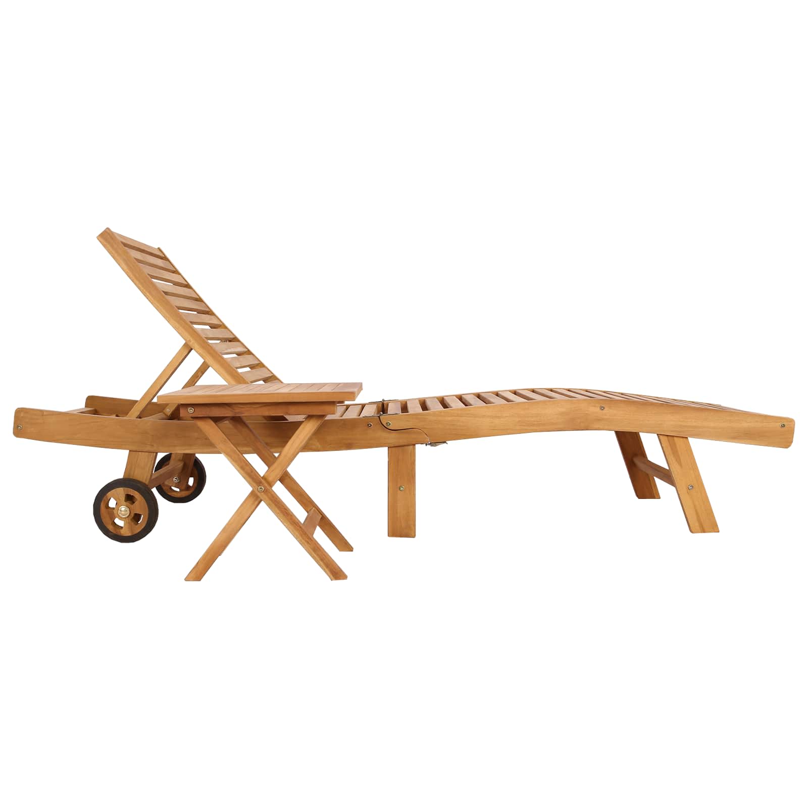 Sonnenliege 2 stk. Massivholz Teak Braun