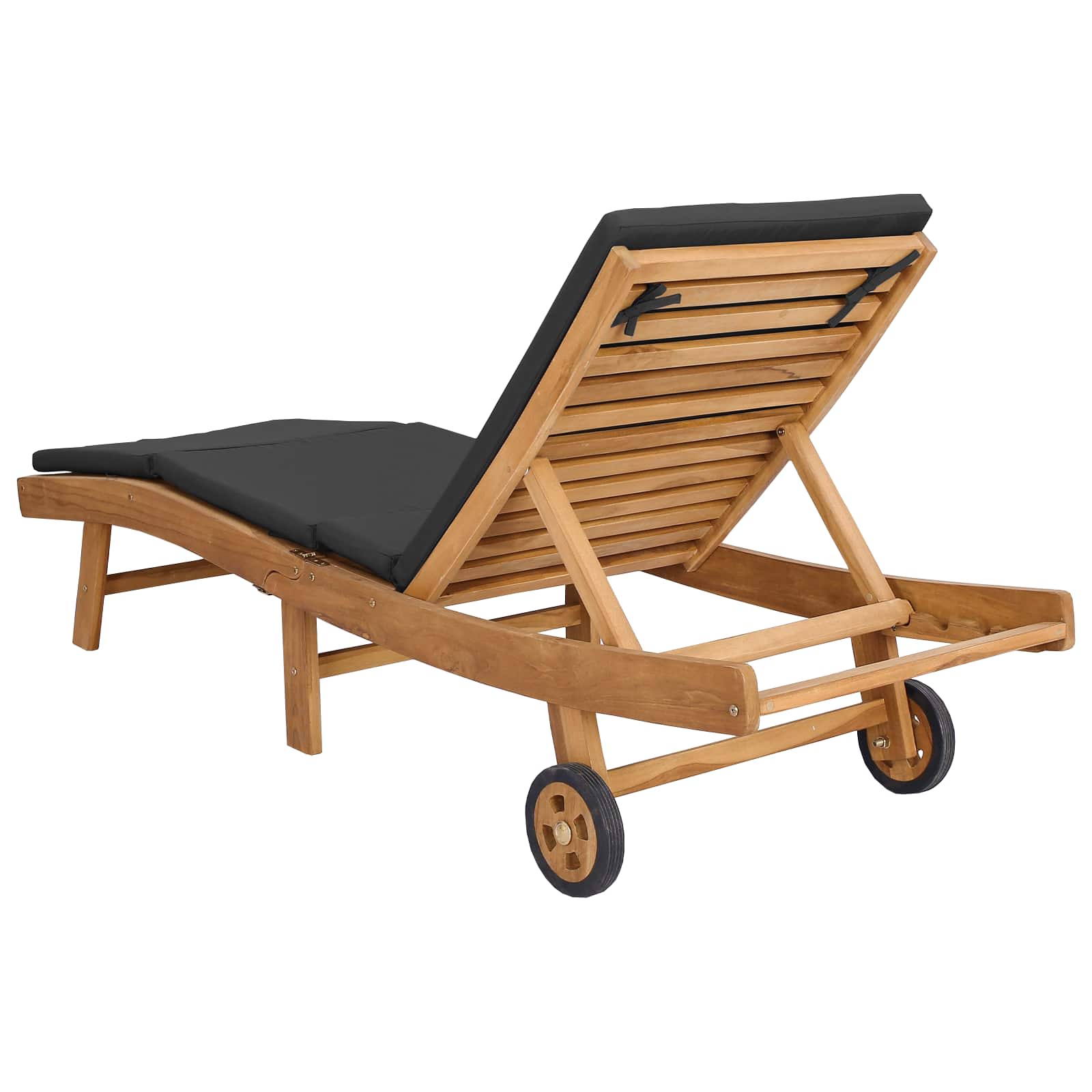 Sonnenliege Polyester Braun und Dunkelgrau