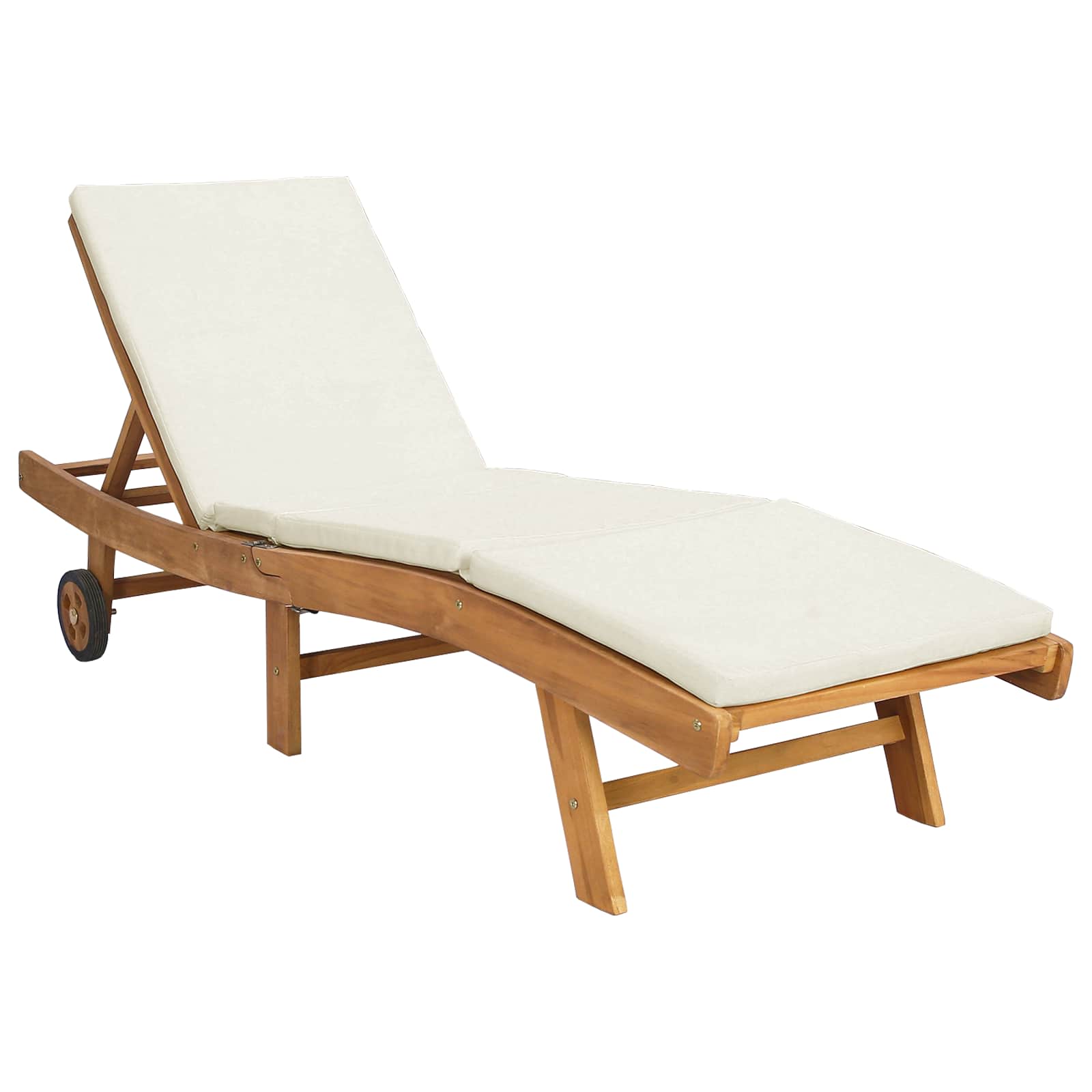 Sonnenliege Polyester Braun und Creme