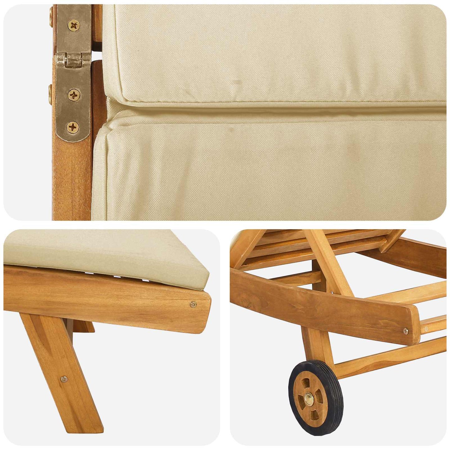 Sonnenliege Polyester Braun und Beige