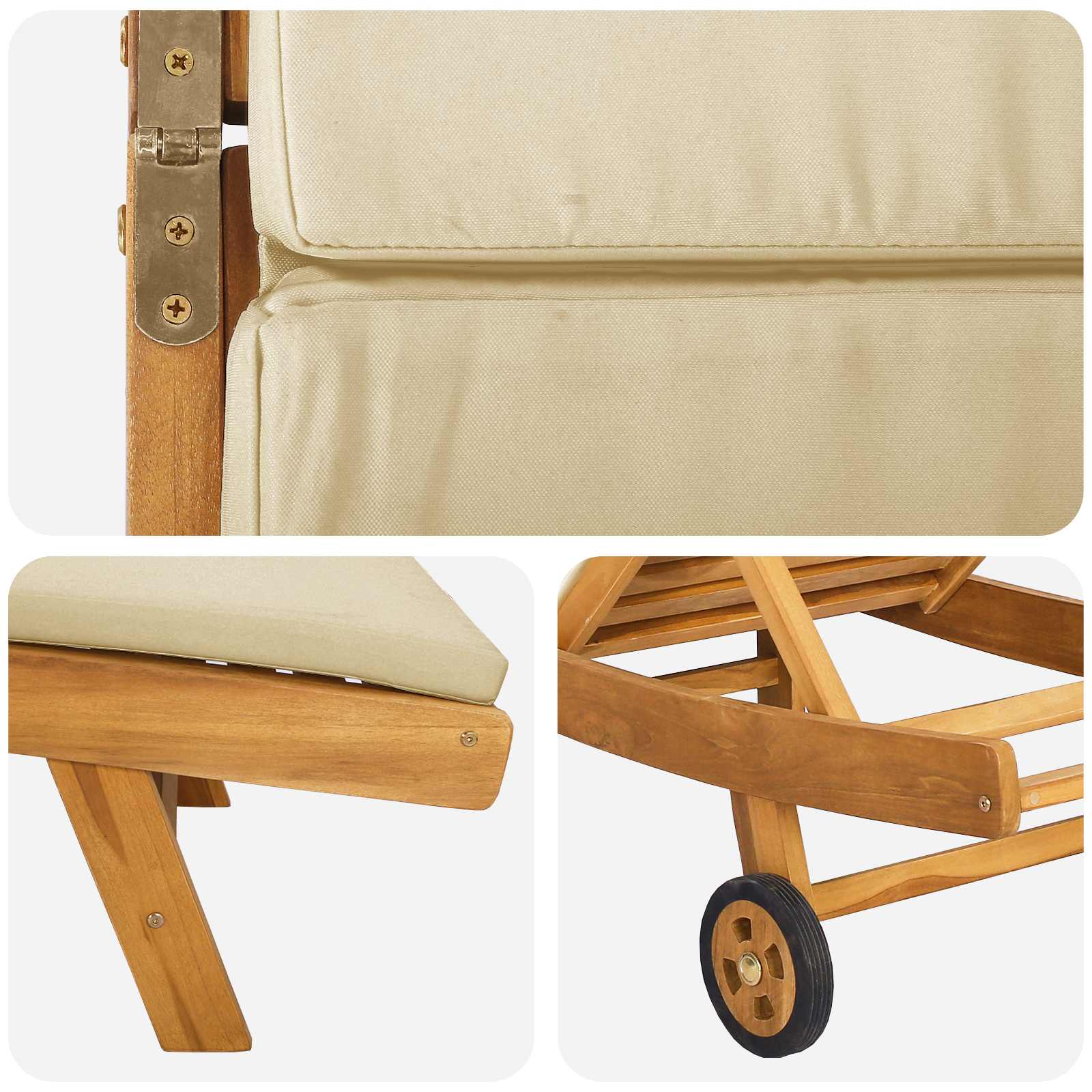 Sonnenliege Polyester Braun und Beige