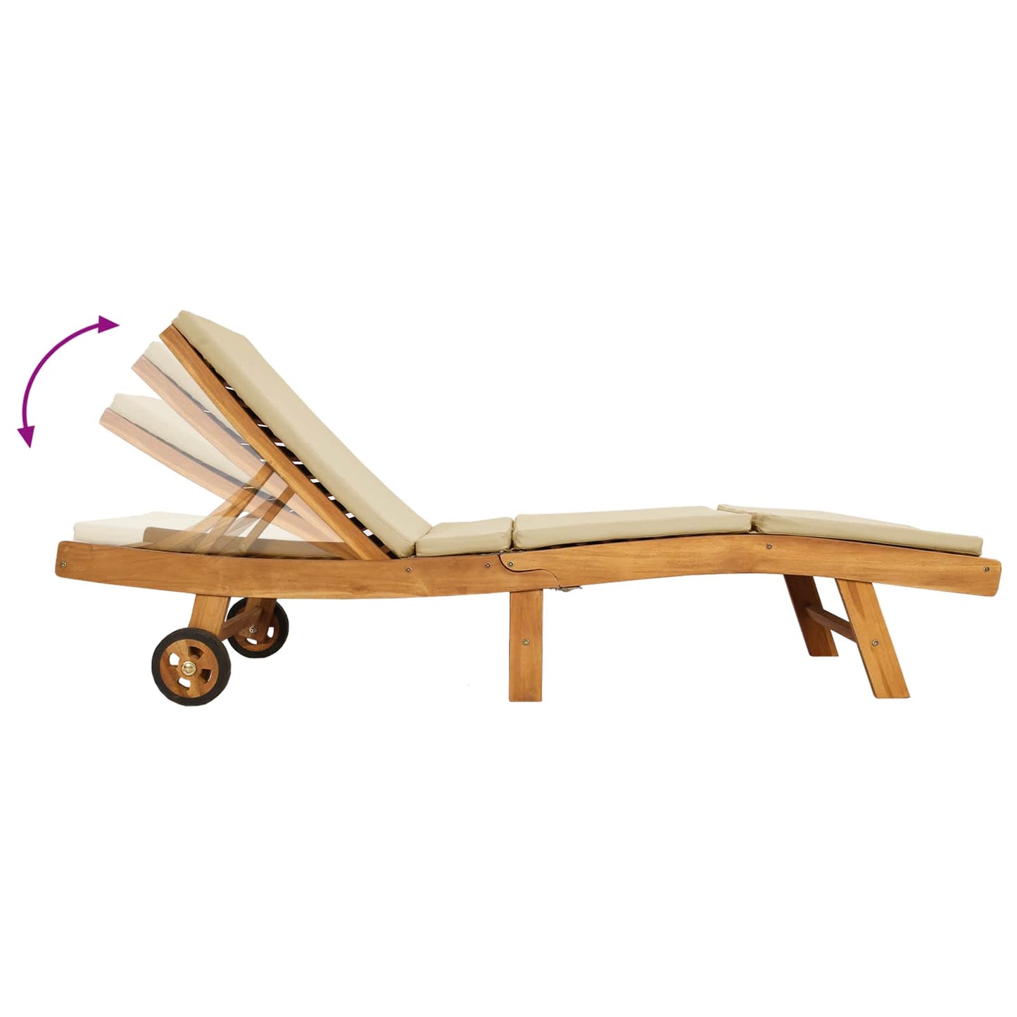 Sonnenliege Polyester Braun und Beige