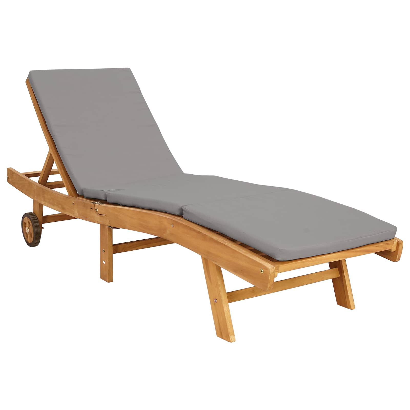 Sonnenliege Polyester Braun und Hellgrau